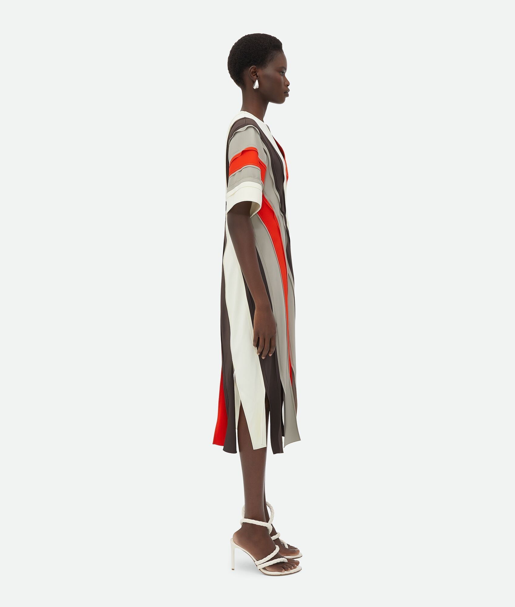 Bottega Veneta o1w1db10825 Fluid Viscose Stripe Dress in Multicolor Size XS / US 0-2 / IT 36-38 - 2 Thumbnail