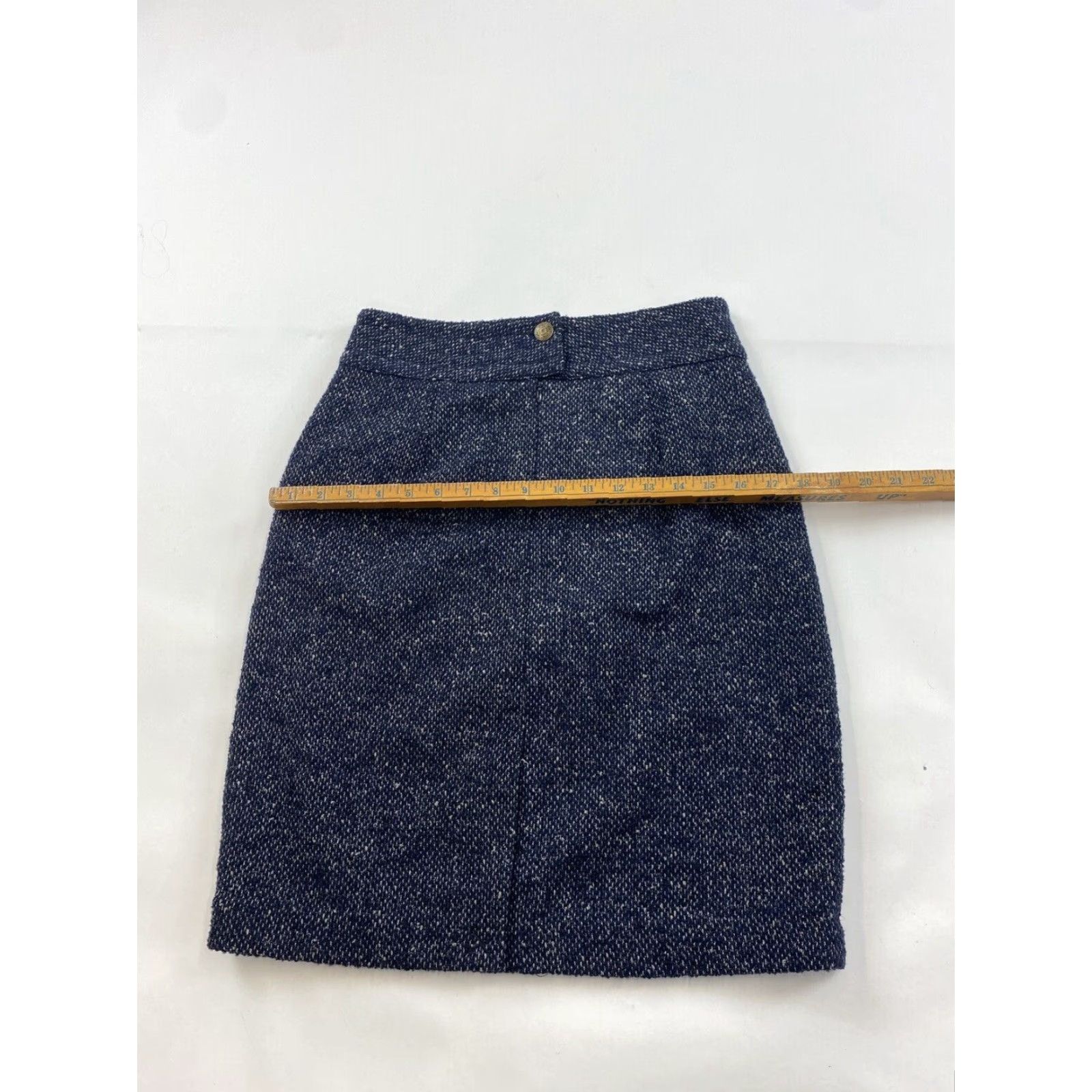 Vintage CAbi Women's Blue Tweed Pencil Skirt Size 6 Size 28" / US 6 / IT 42 - 5 Thumbnail