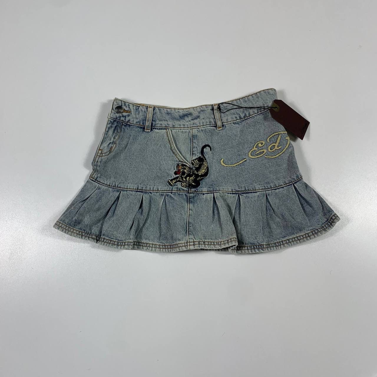 Christian Audigier × Ed Hardy × Vintage vintage 90s PANTHER PROWL PLEATED SKIRT ed hardy y2k Size 31" - 5 Thumbnail