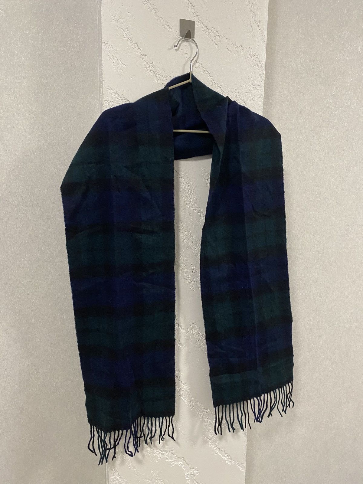 Barbour Barbour Wool Tartan Blue/Green Scarf Size ONE SIZE - 3 Thumbnail