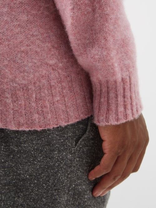 Jil Sander o1y1124 Cool Crew-Neck Wool Sweater in Pink Size US M / EU 48-50 / 2 - 4 Thumbnail