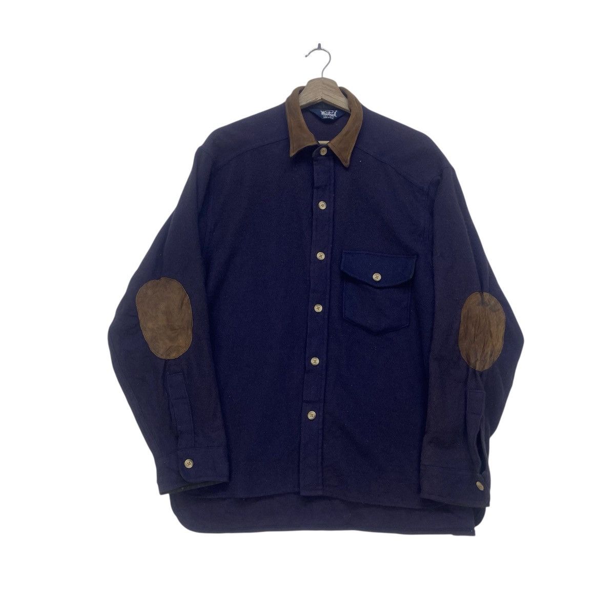 Woolrich Woolen Mills Vintage 70s Woolrich Leather Patchwork Wool Flannel Size US M / EU 48-50 / 2 - 1 Thumbnail