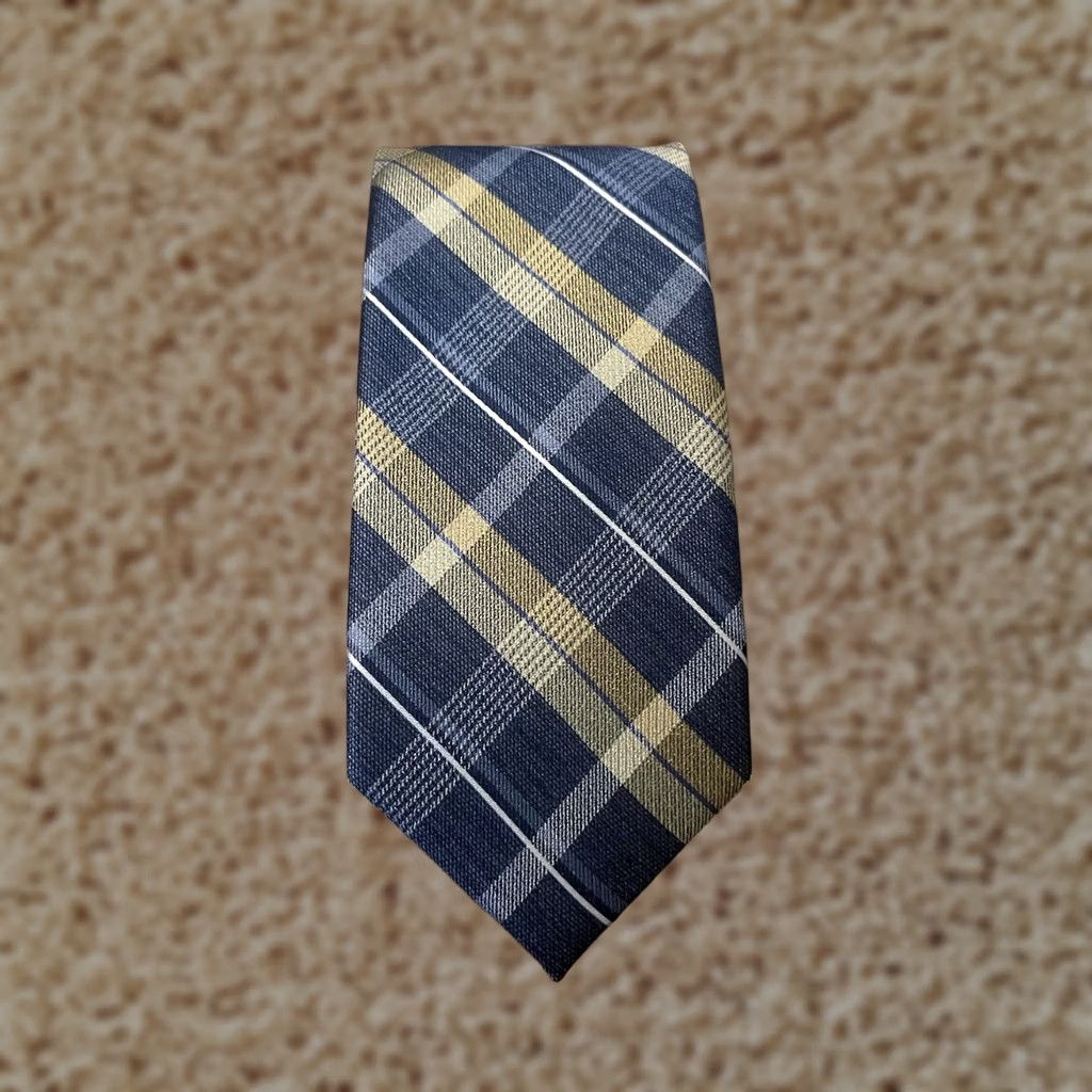 Pronto Uomo Pronto Uomo Platinum Neck Tie Men Blue Multicolor Plaid 100% Silk XLong New! Classic Designer Adjustable Size ONE SIZE - 1 Thumbnail
