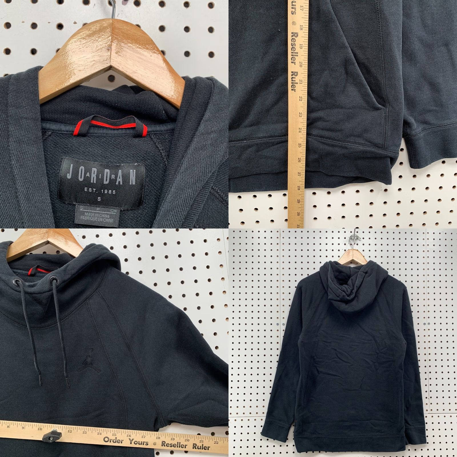 Jordan Brand VINTAGE Jordan Hooded Sweatshirt Mens Small Tonal Jumpman 18x27 Hoodie Pullover Size US S / EU 44-46 / 1 - 9 Thumbnail