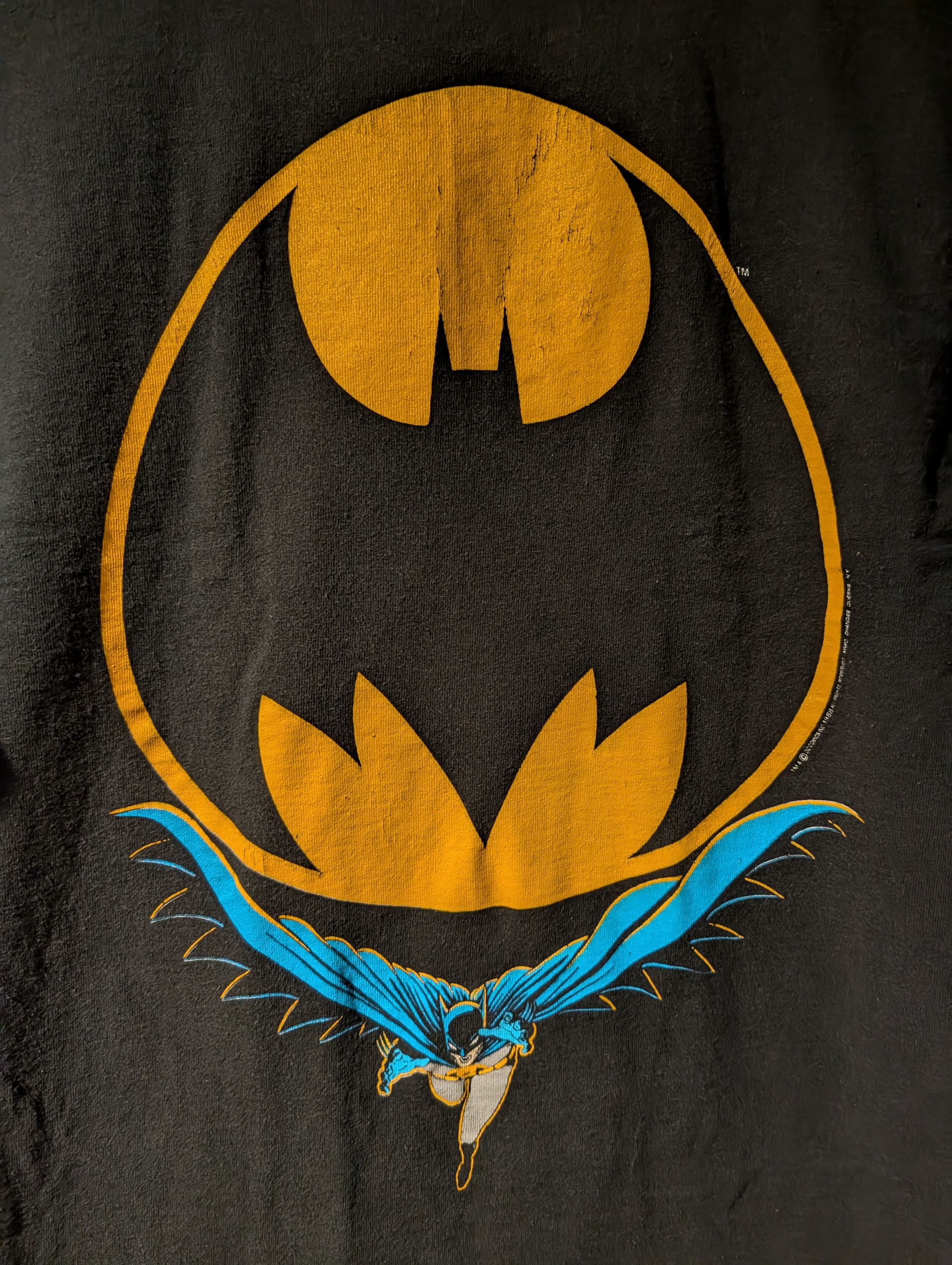 DC Comics Vintage 1988 Batman DC Comic Book Logo Black Medium T-Shirt Size US M / EU 48-50 / 2 - 2 Thumbnail