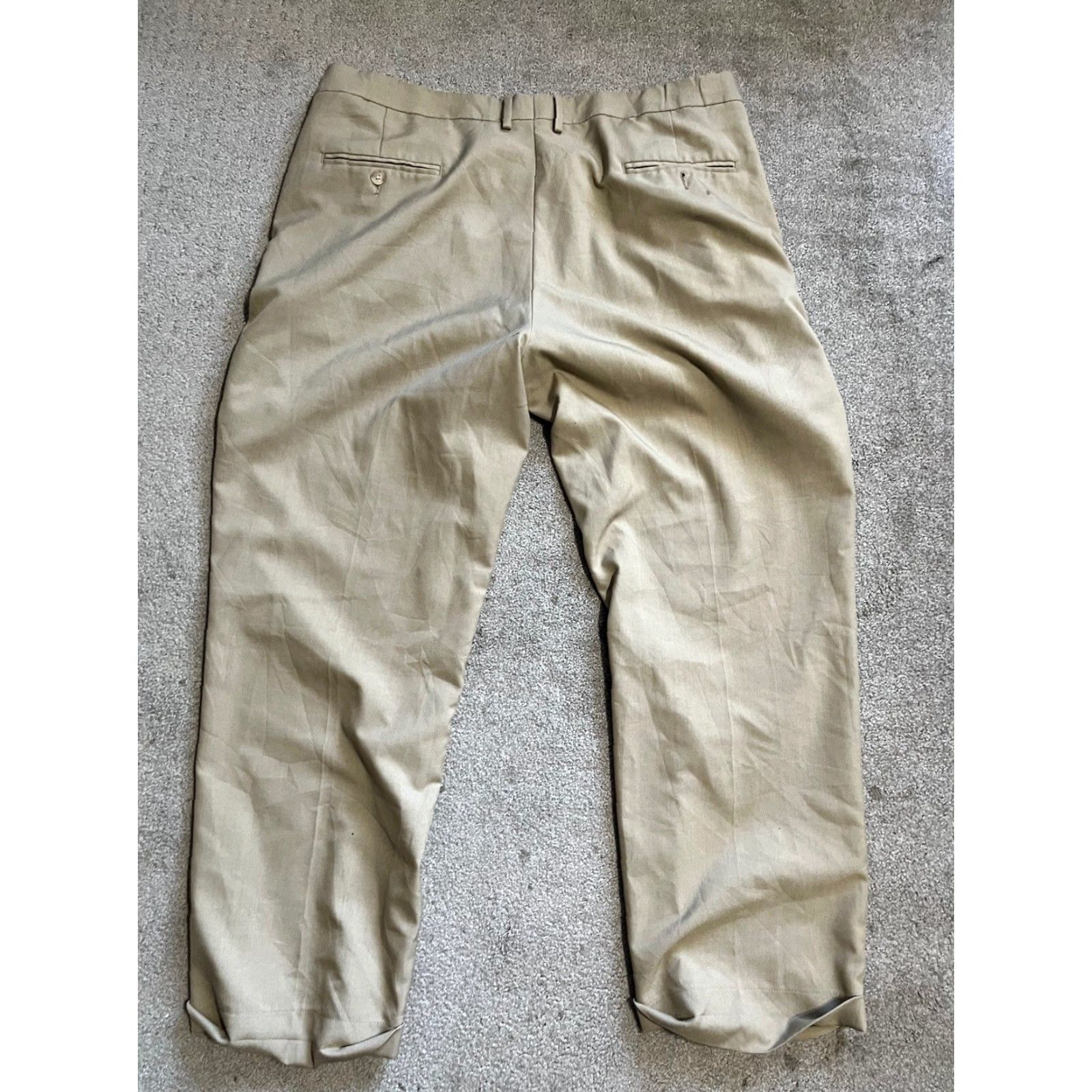 Haggar Haggar Pants Mens 42x30 Polyester Beige Pleated Premium Classic Fit Pants Mens Beige 42x30 Classic Fit Dress Pants Mens Haggar Size US 42 / EU 58 - 3 Thumbnail