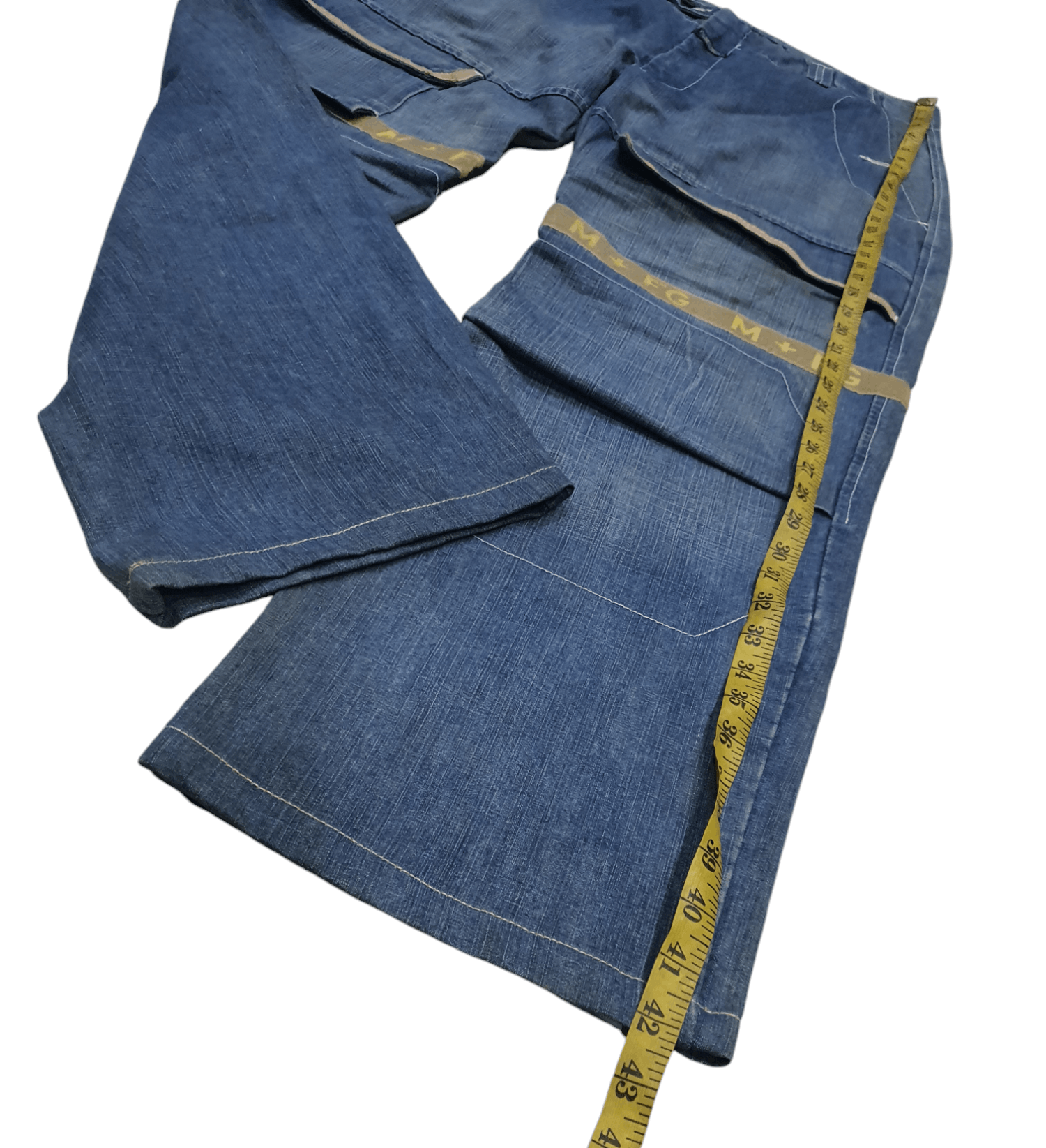 Marithe + Francois Girbaud × Vintage 90s MARITHE FRANCOIS GIRBAUD Wide Leg Baggy Blue Denim Jeans Size US 36 / EU 52 - 15 Thumbnail
