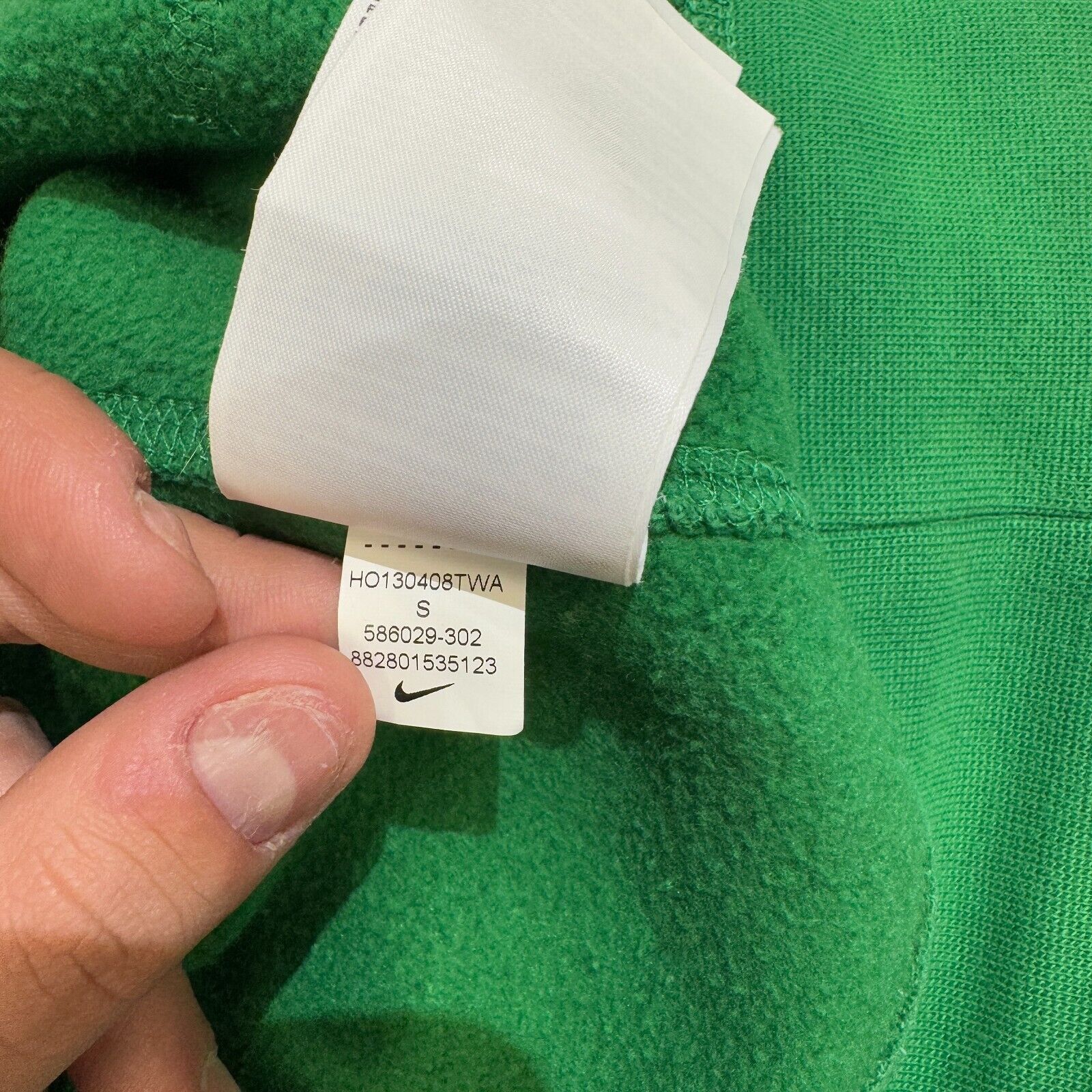Nike × Vintage Vintage Nike Green Cotton Hoodie Zip Size S MA-1 Pocket Size US S / EU 44-46 / 1 - 9 Thumbnail