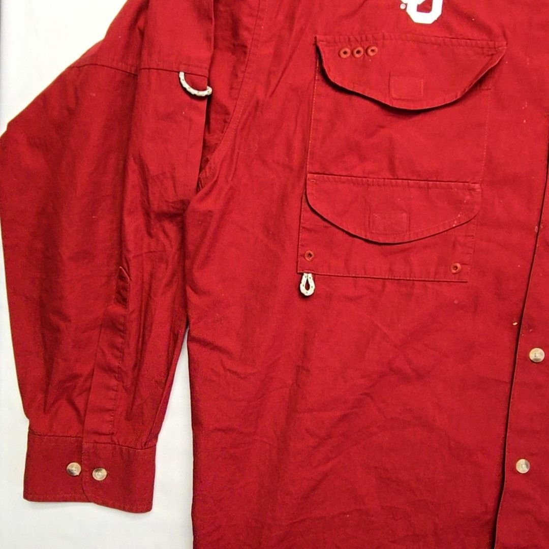 Columbia Columbia PFG Oklahoma Sooner Red Outdoor Fishing L Shirt Size US L / EU 52-54 / 3 - 2 Thumbnail