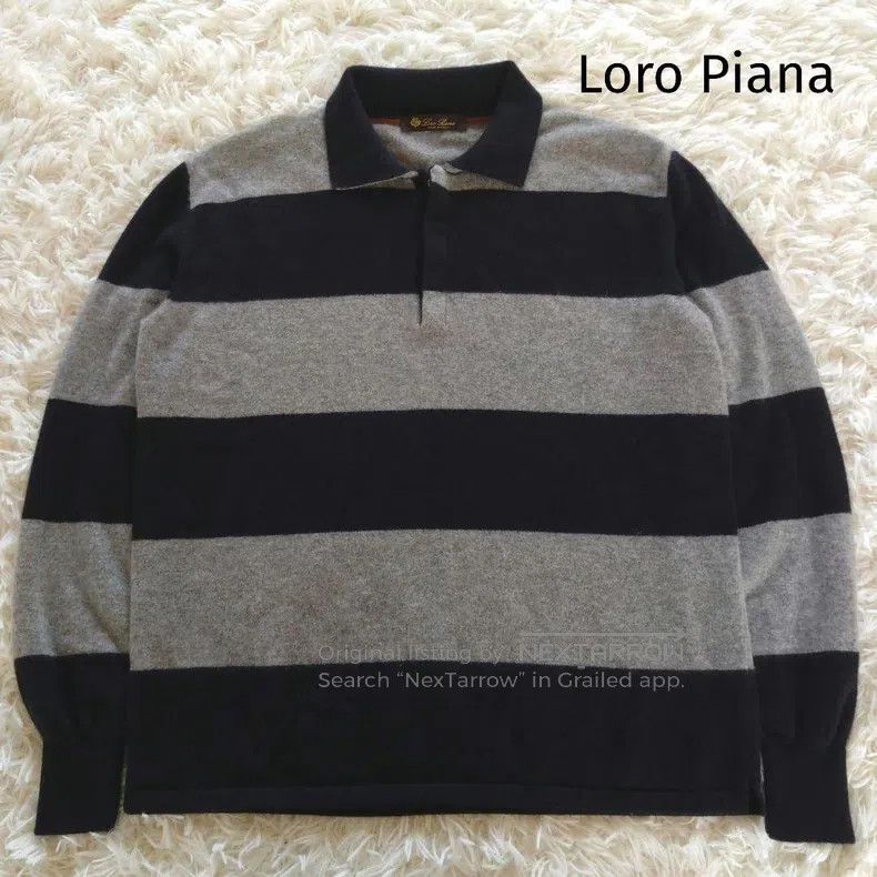 Loro Piana Loro Piana 100% cashmere striped Polo knit shirt Size US M / EU 48-50 / 2 - 2 Thumbnail