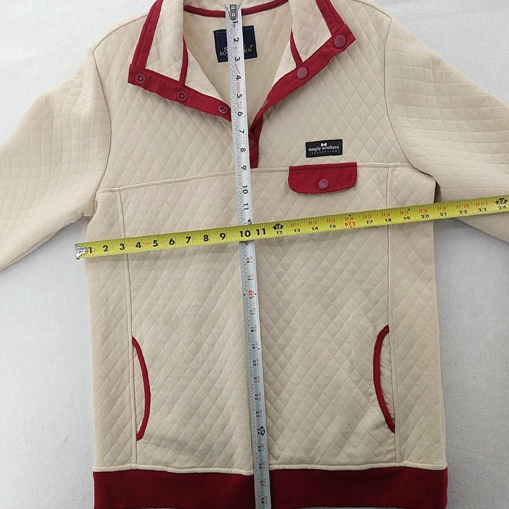 Vintage Simply Southern Quilted 1/4 Snap Jacket Pullover Women's Large Shirt Adult Large Beige Quilted 1/4 Snap Jacket Fall Winter Womens Size L / US 10 / IT 46 - 3 Thumbnail