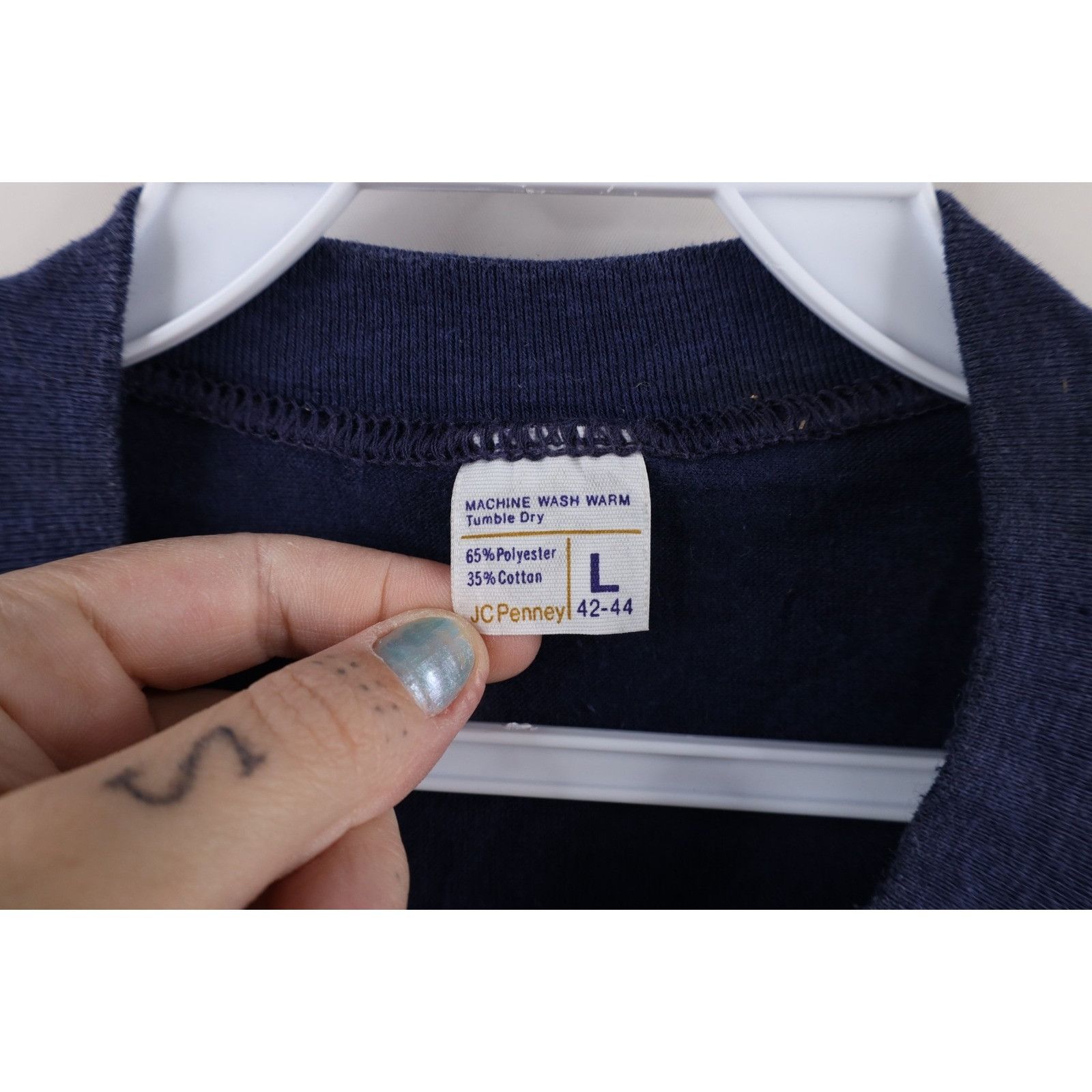 Vintage Vintage 60s 70s Streetwear Faded Blank Pocket T-Shirt Size US L / EU 52-54 / 3 - 4 Thumbnail