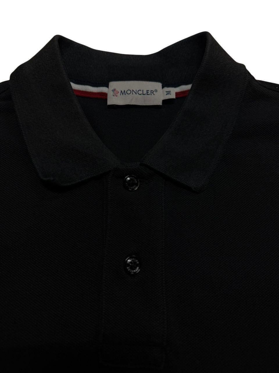 Moncler MONCLER NICE SUNFADED BLACK LOGO STRIPE POLO TEE Size US M / EU 48-50 / 2 - 4 Thumbnail