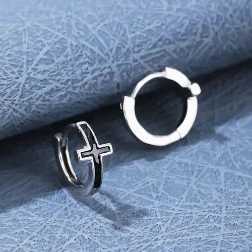 Other Cross Hoop Earrings for Men Women,Cross Earrings Size ONE SIZE - 3 Thumbnail