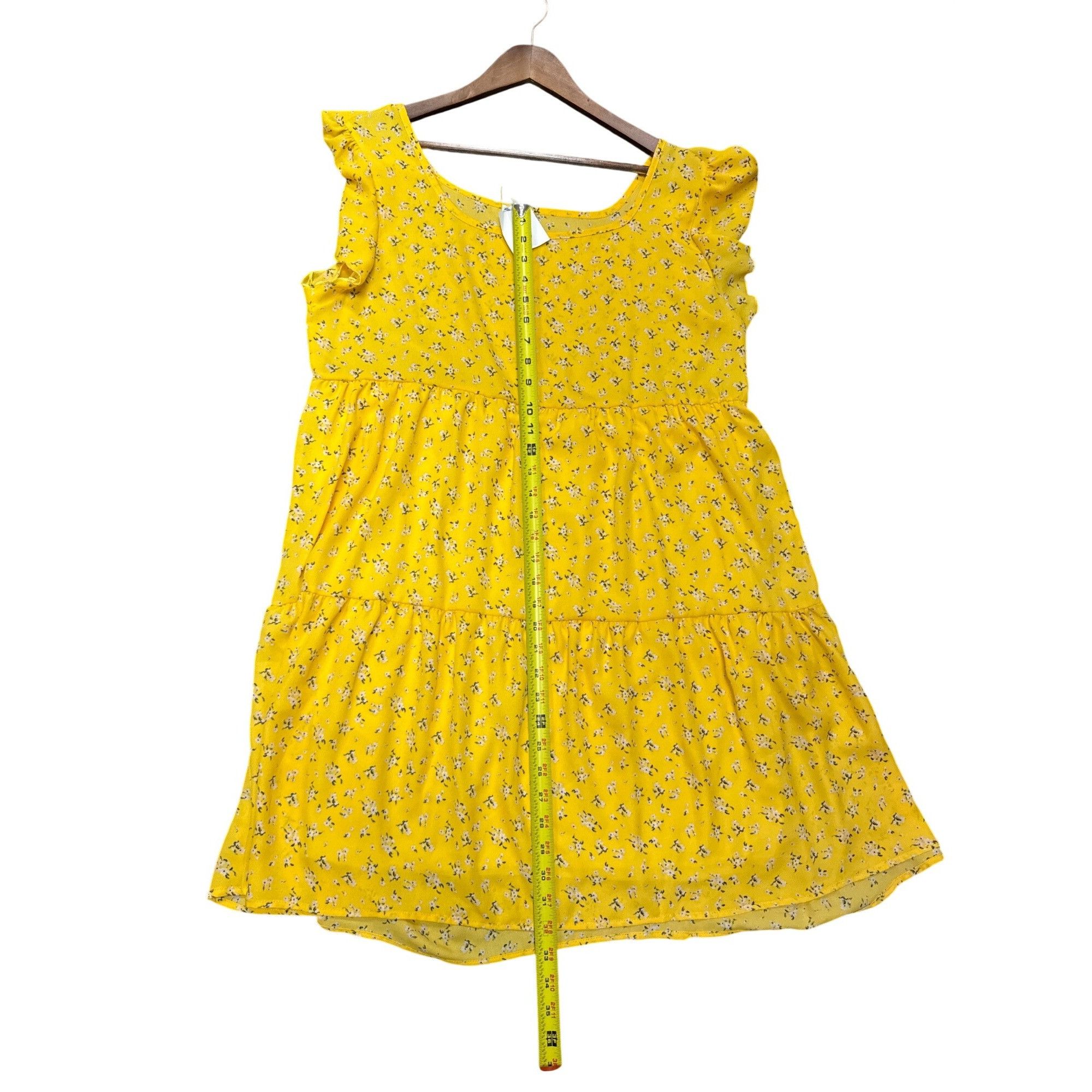 Other Yellow Floral Ruffle Sleeve Sundress - XL Women's Summer Cas Size XL / US 12-14 / IT 48-50 - 7 Thumbnail