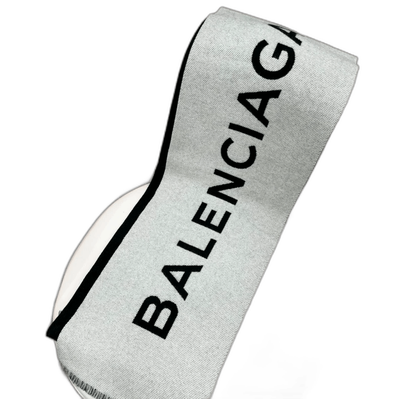 Balenciaga balenciaga black gray cashmere scarf-2507 Size ONE SIZE - 1 Thumbnail