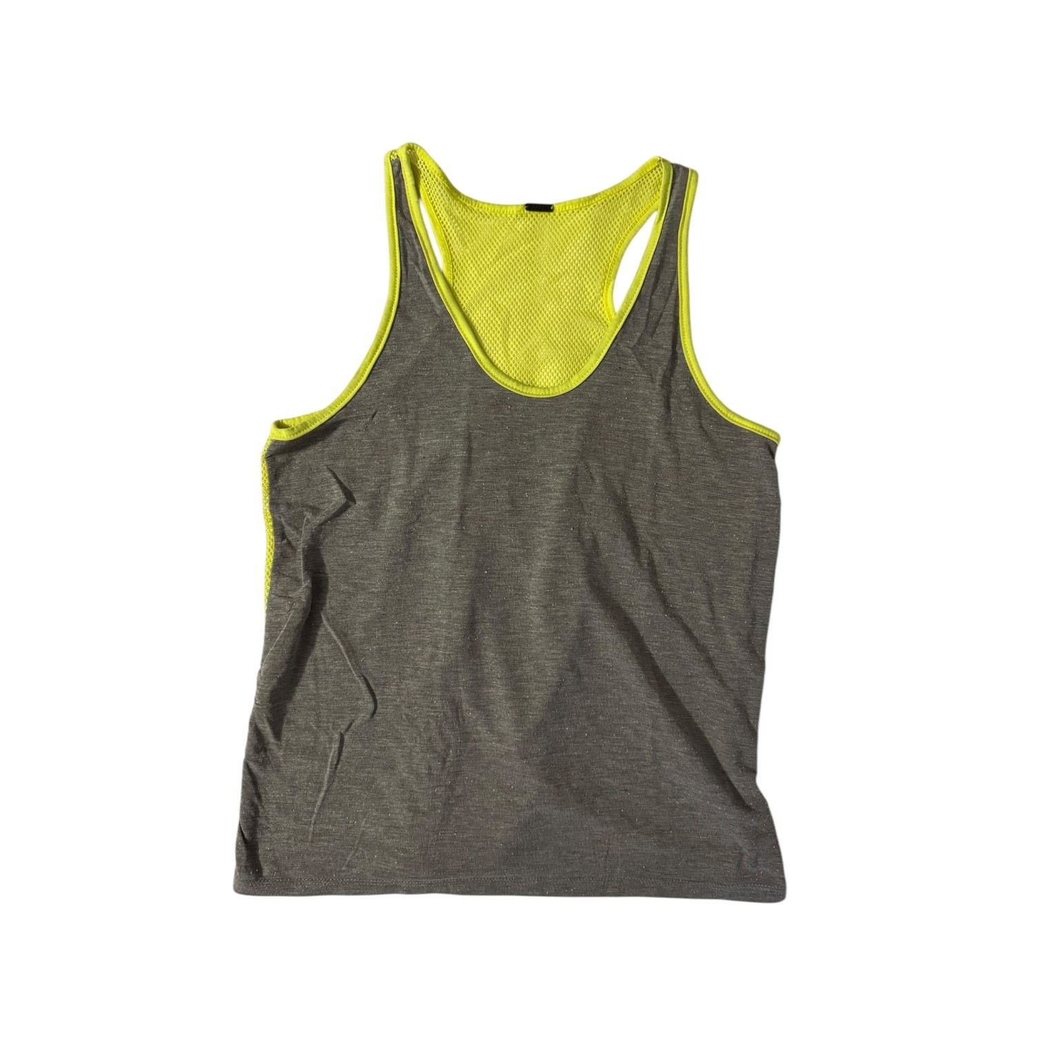 Other Poof Confetti Gray & Fluorescent Mesh Women’s Tank Top Large Size L / US 10 / IT 46 - 1 Thumbnail