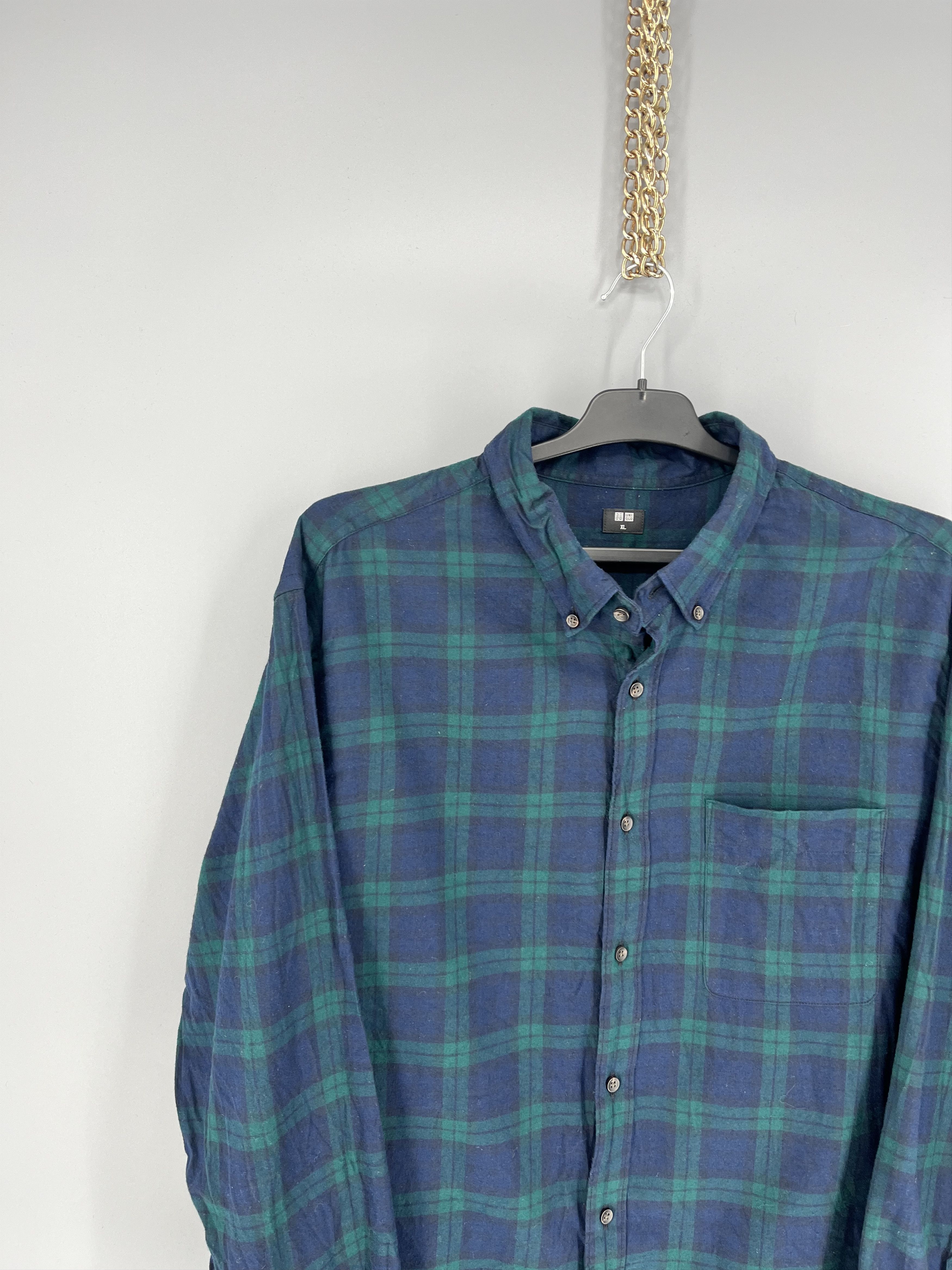 Uniqlo × Vintage Vintage Uniqlo Flannel Shirt Button Up Travis Scott Style Size US XL / EU 56 / 4 - 4 Thumbnail