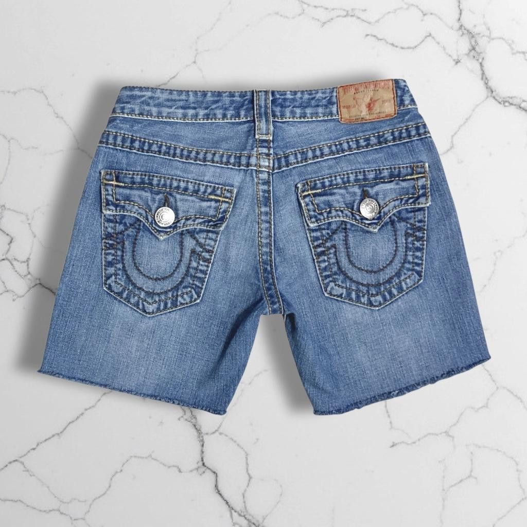 True Religion True Religion Women's Denim Shorts - Blue - Size 27 Size 27" / US 4 / IT 40 - 2 Thumbnail