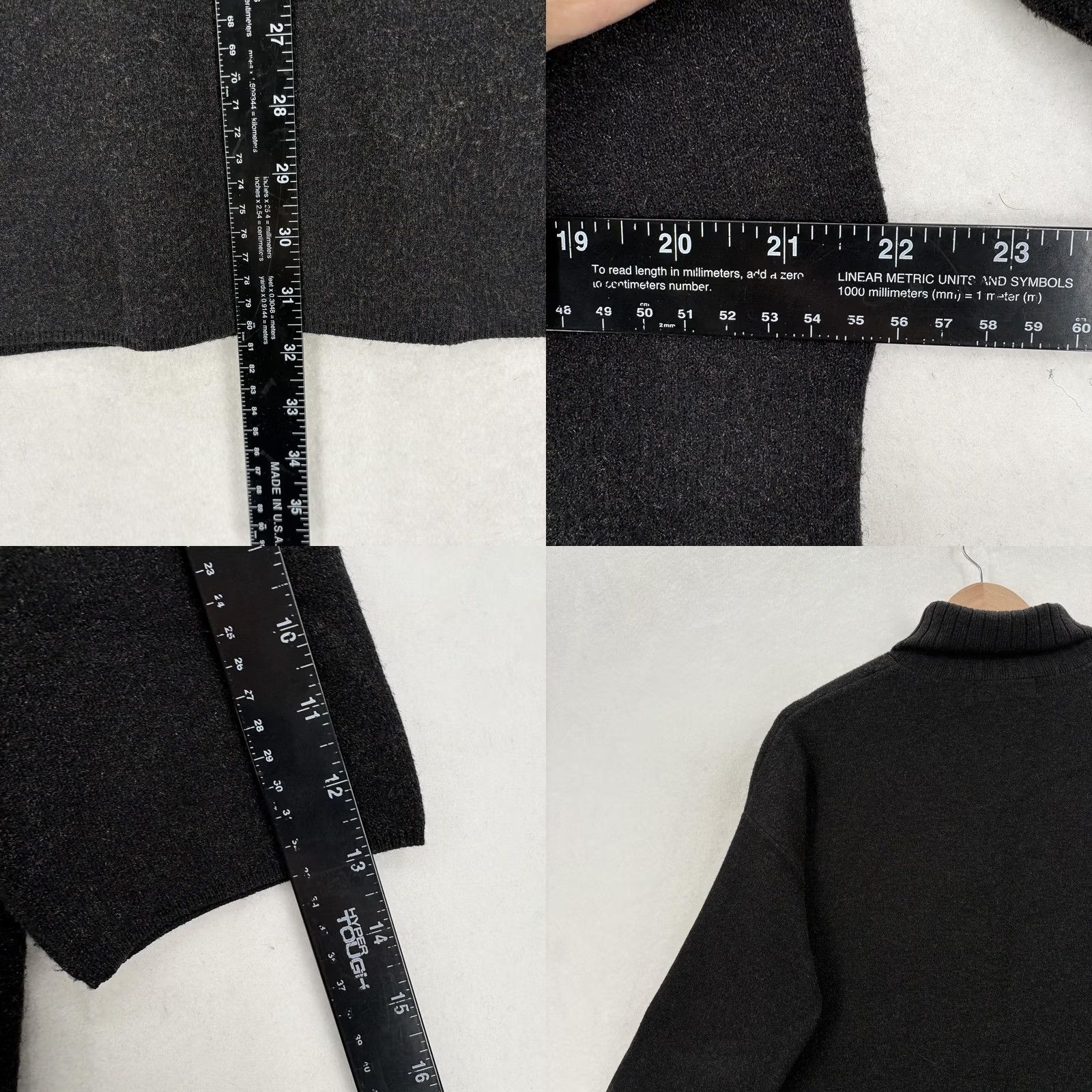 Vintage Pomander Place Vivianne Turtleneck Sweater Dress Womens M Black 3/4 Sleeve Knit Solid Mock Neck Casual Winter Size M / US 6-8 / IT 42-44 - 8 Thumbnail