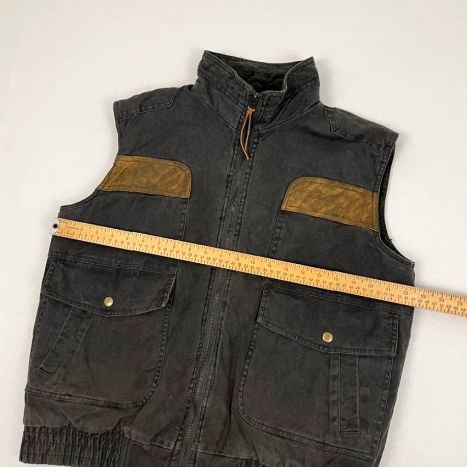Vintage Woodland Vest Adult Mens Medium Gray Canvas Leather Trim Workwear Barn Chore 90s Size US M / EU 48-50 / 2 - 5 Thumbnail