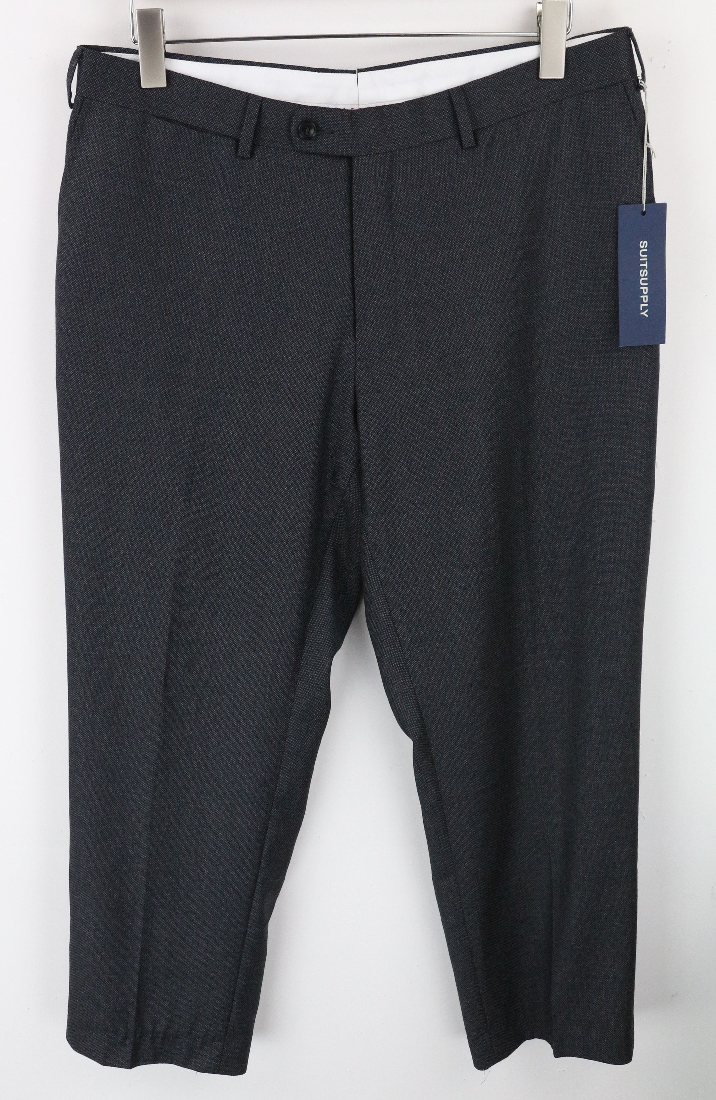 Suitsupply SIENNA UK44R Dark Grey Wool Pleated Front Trousers 61143 Size 44R - 1 Thumbnail