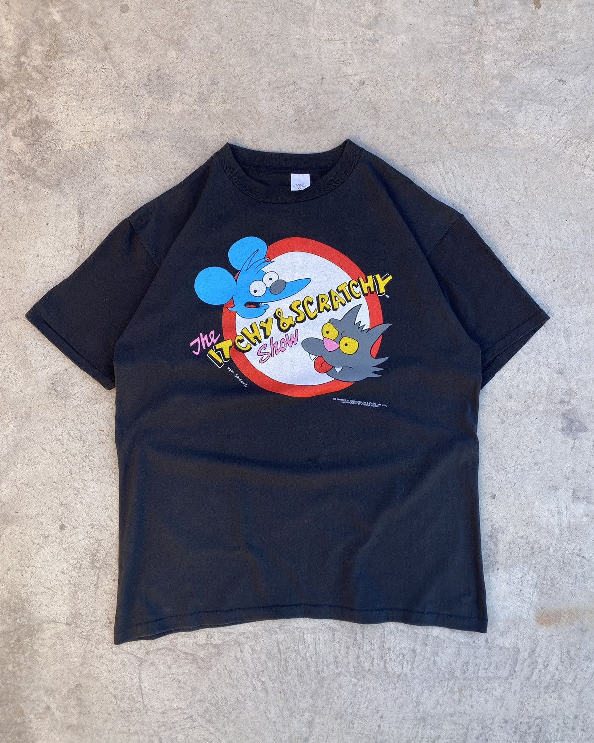 Vintage 1992 Itchy & Scratchy Show Simpsons Promo offers T-Shirt