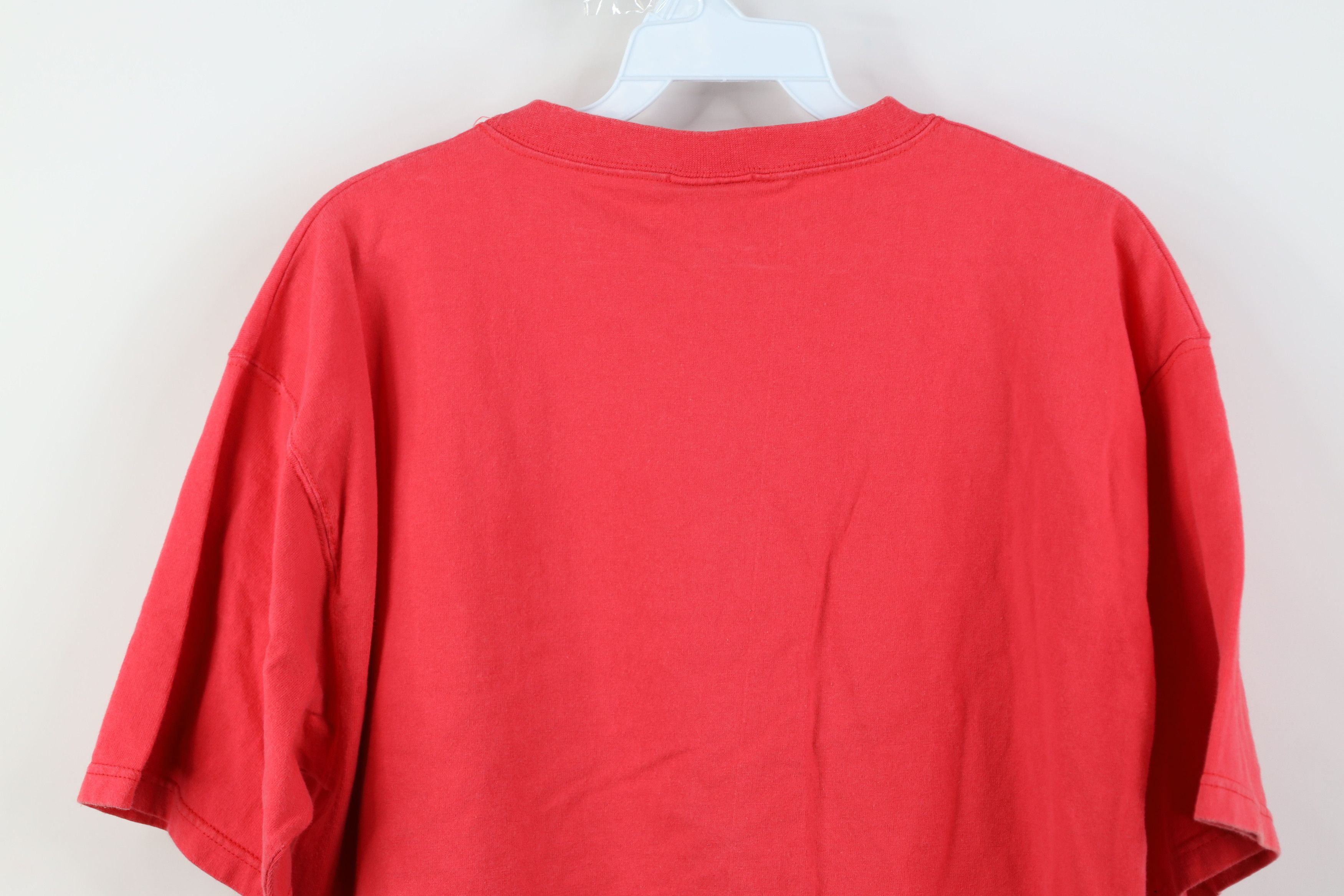 Vintage Vintage 90s Streetwear Heavyweight Cotton T-Shirt Red USA Size US M / EU 48-50 / 2 - 12 Thumbnail