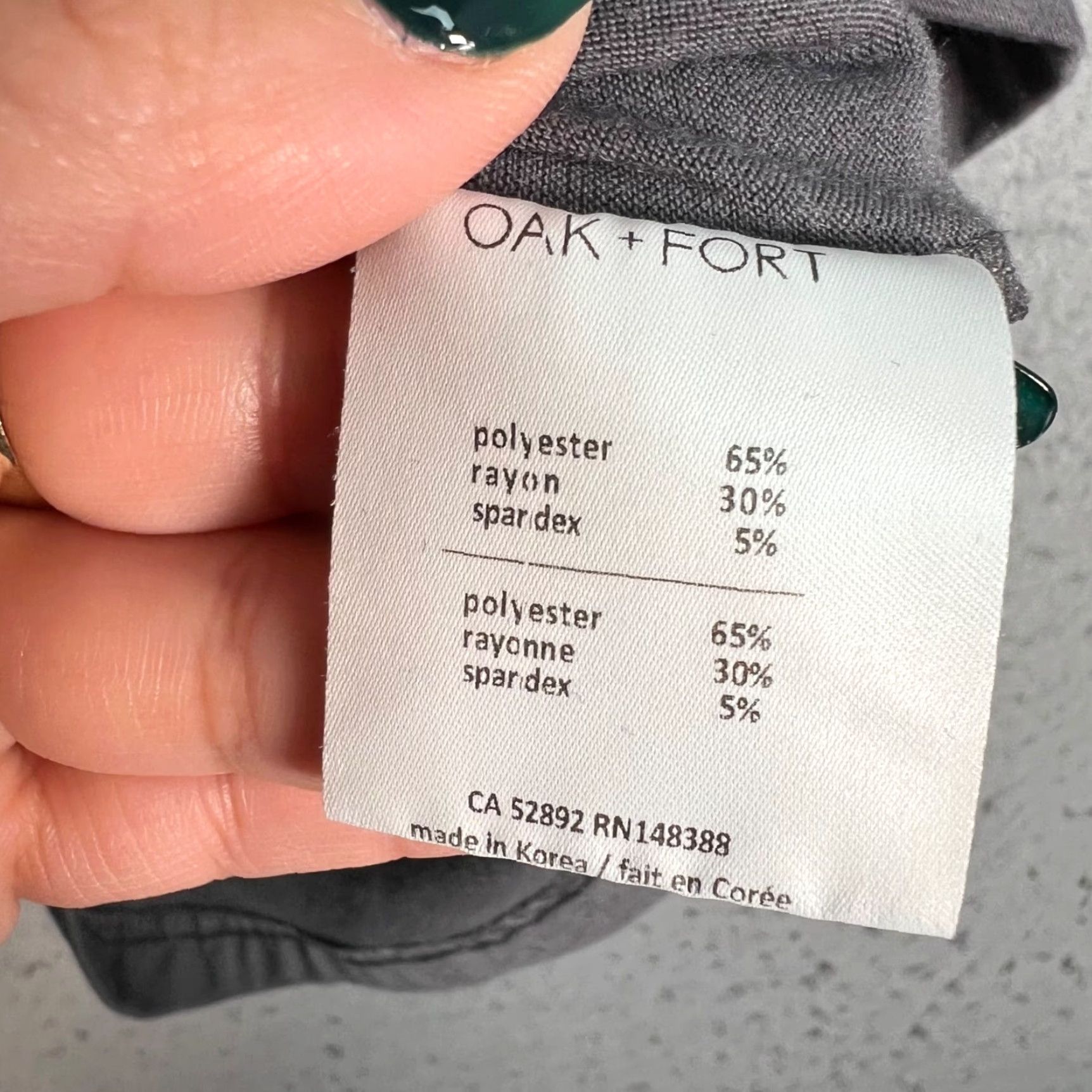 Oak + Fort Oak + Fort Womens Top Cropped Short Sleeve Gray S Square Neck Puff Sleeve Straps Knit Casual Summer Spring Fall Clothing Size S / US 4 / IT 40 - 4 Thumbnail