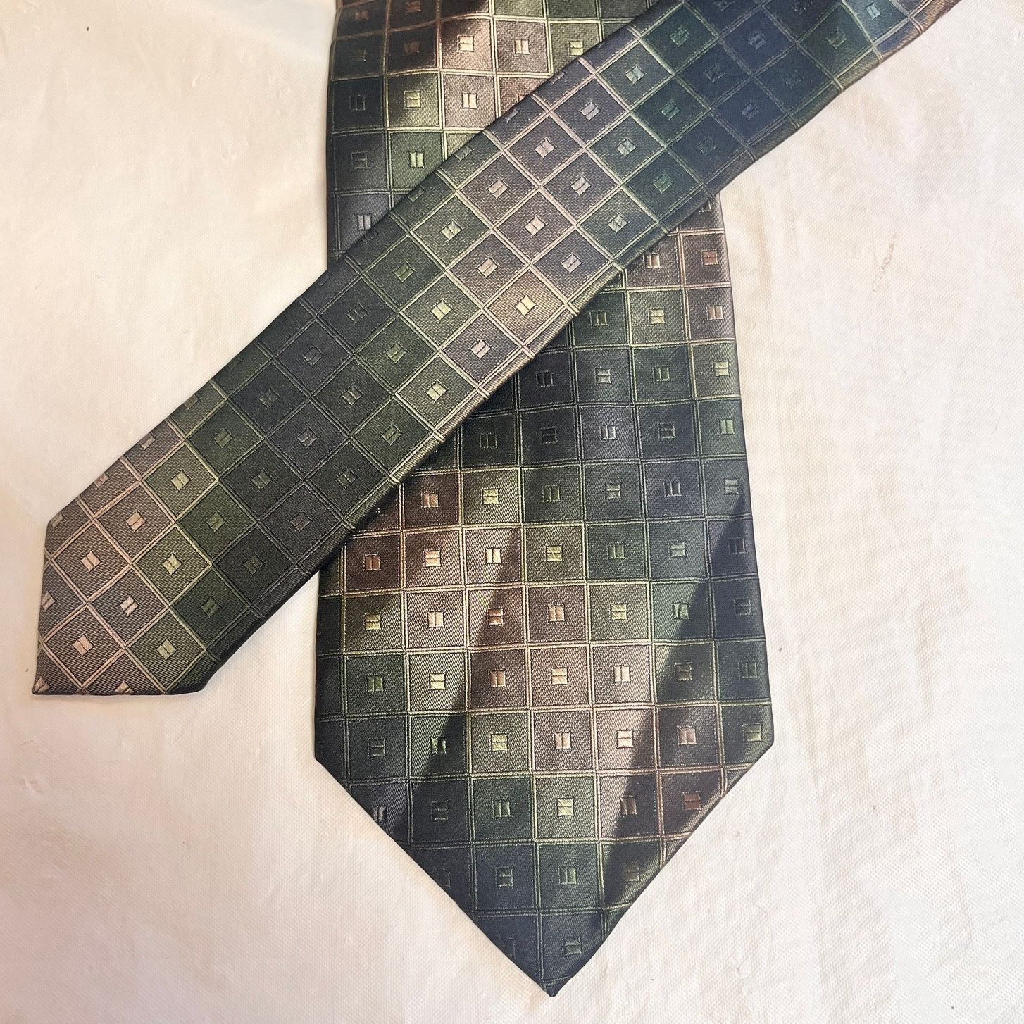 Joseph Abboud Joe Joseph Abboud Geometric Patterned Silk Necktie Size ONE SIZE - 4 Thumbnail