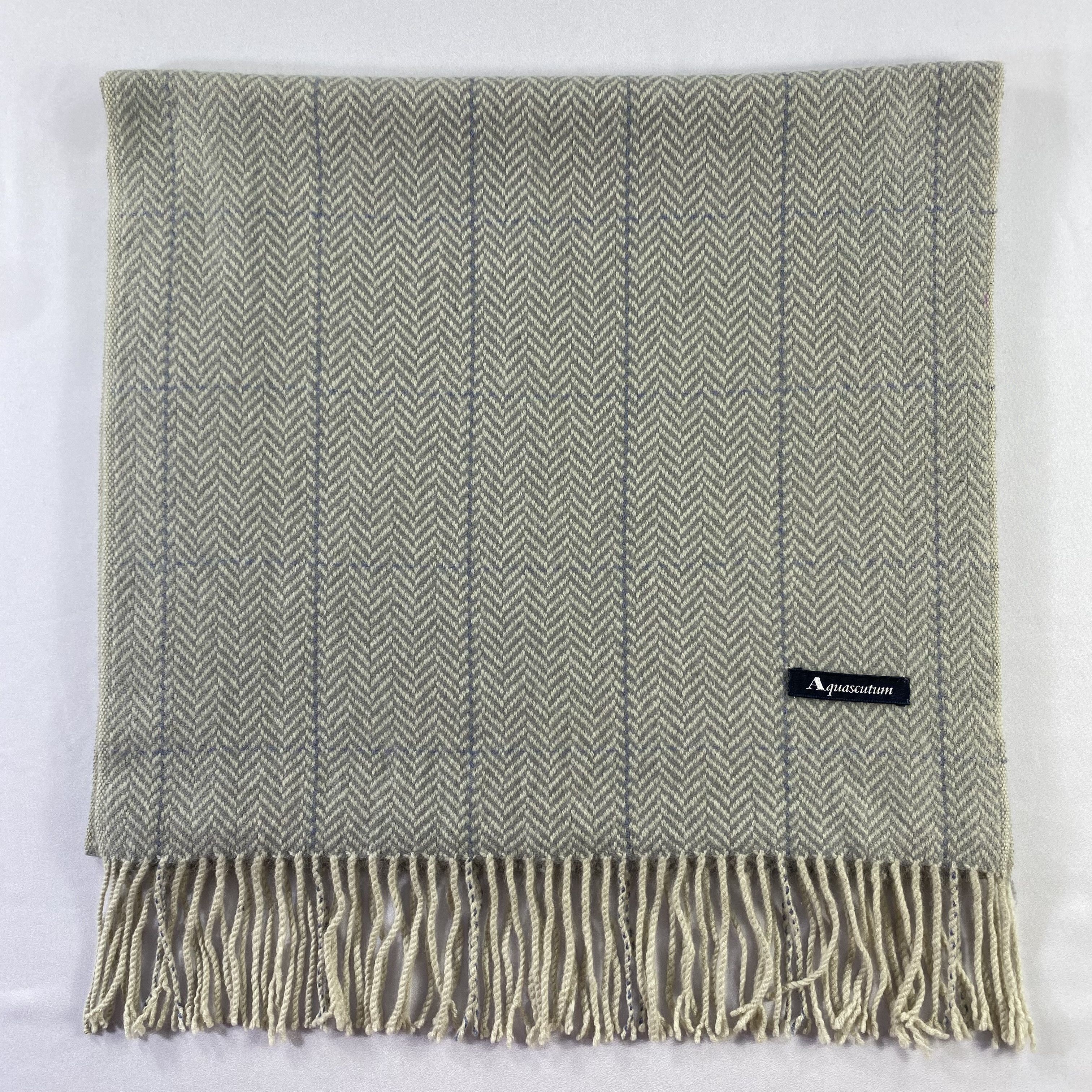 Aquascutum Herringbone Aquascutum Scarf Neck Wrap Wool Muffler Size ONE SIZE - 2 Thumbnail