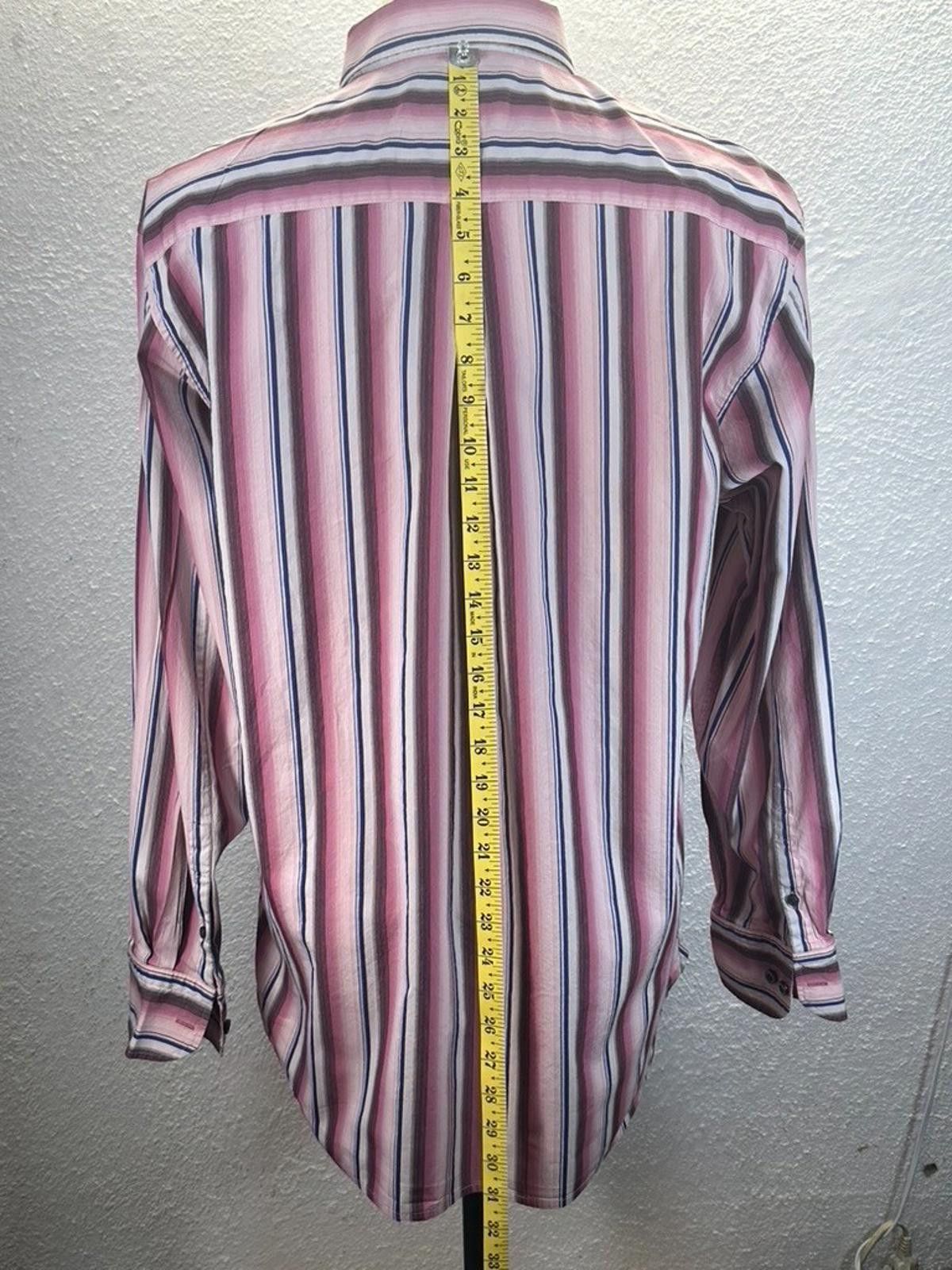 Tommy Bahama Tommy Bahama Men's Large Red Striped Long Sleeve Shirt Size US L / EU 52-54 / 3 - 5 Thumbnail