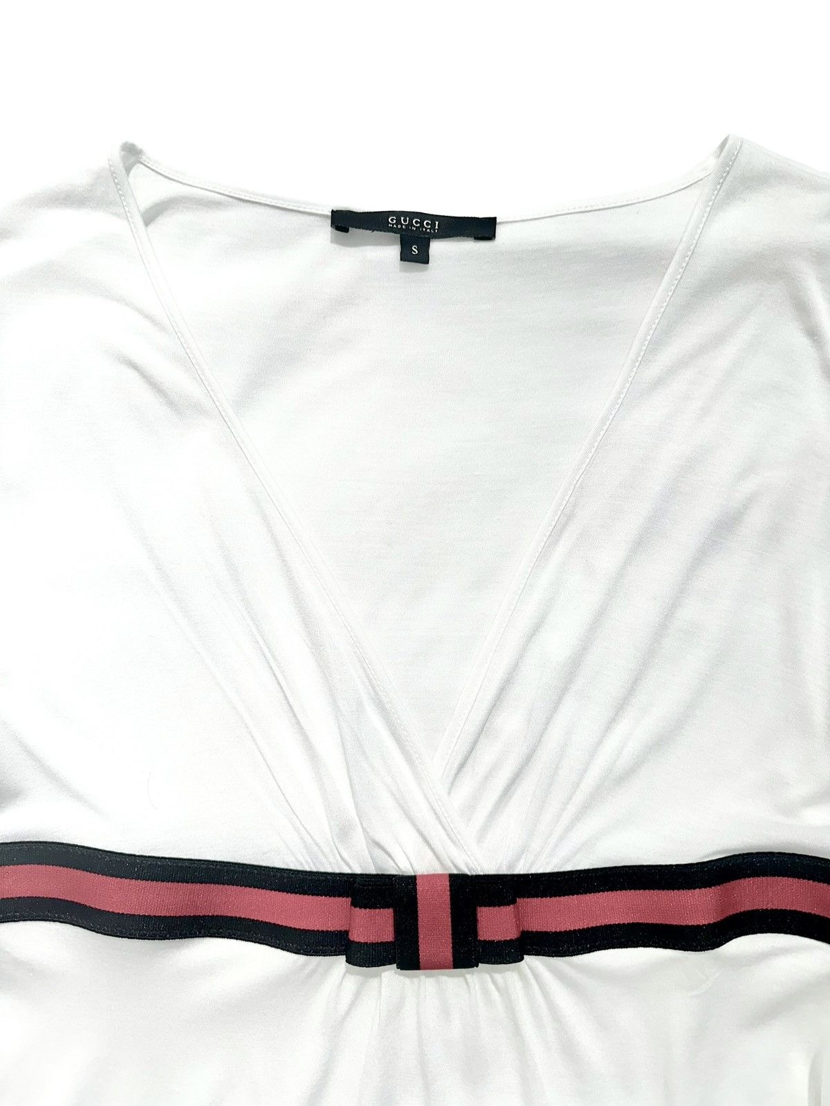 Gucci GUCCI MODAL BLOUSE WITH WEB BAND AND BOW Size S / US 4 / IT 40 - 2 Thumbnail