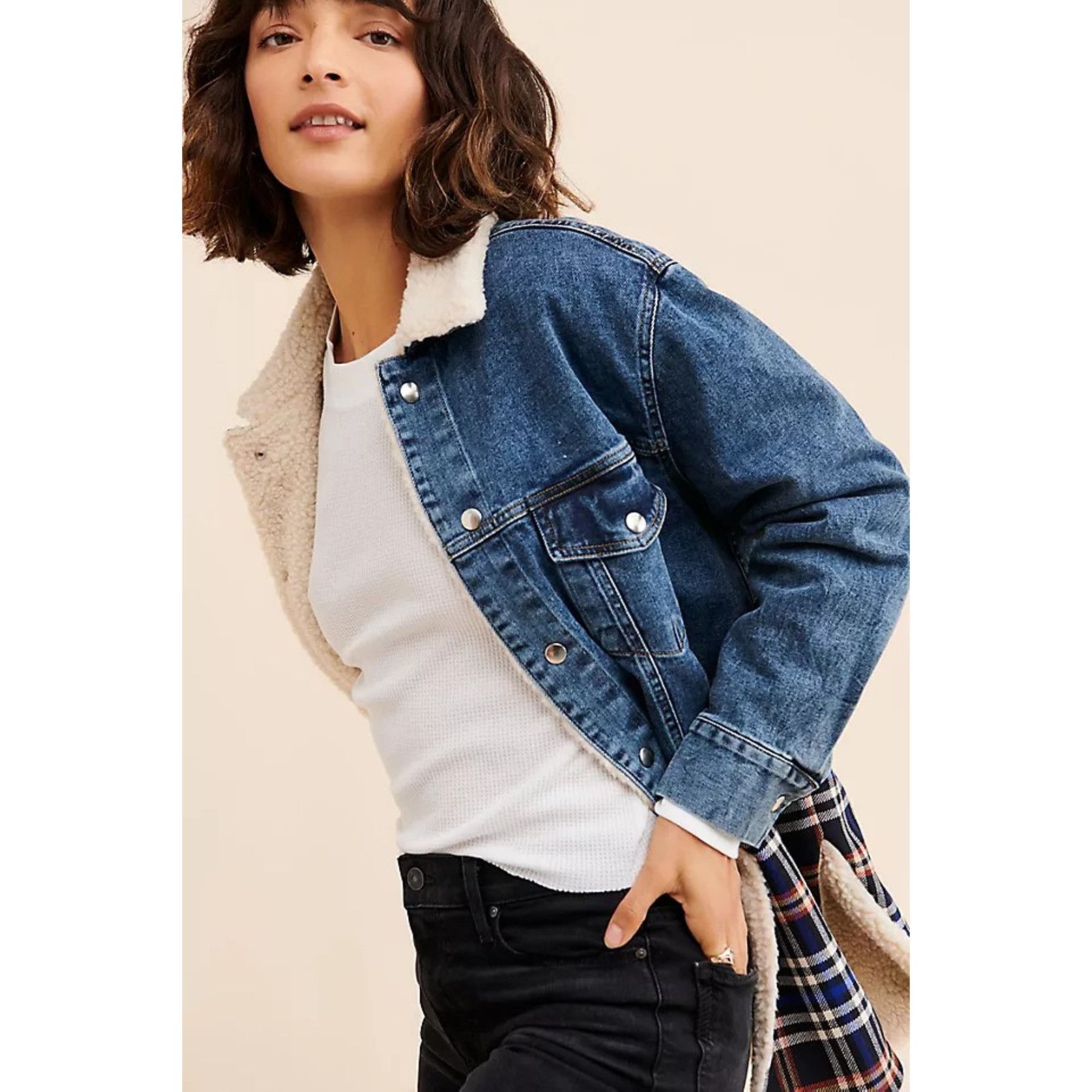Paul & Joe Paul & Joe Sister Peterson Denim Flannel Shirt Faux Sherling Size L / US 10 / IT 46 - 1 Thumbnail