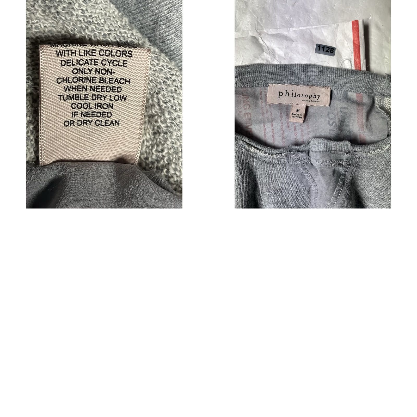 Vintage Philosophy Womens Gray Knit Sweater Pullover V-Neck 3/4 Sleeve Size Medium Size M / US 6-8 / IT 42-44 - 8 Thumbnail