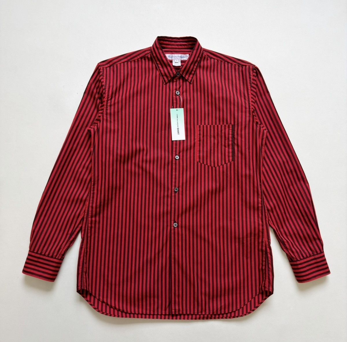 Comme des Garcons Over Dyed Red/Black Striped Shirt Size US S / EU 44-46 / 1 - 2 Thumbnail