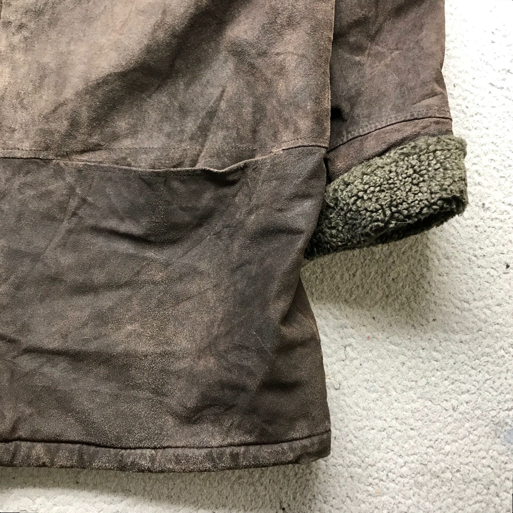 Vintage VINTAGE East West Leather Coat Jacket Long Mens XL Brown 90s Rugged Sherpa Lined Genuine Leather Long Coat with Pockets Size US XL / EU 56 / 4 - 7 Thumbnail
