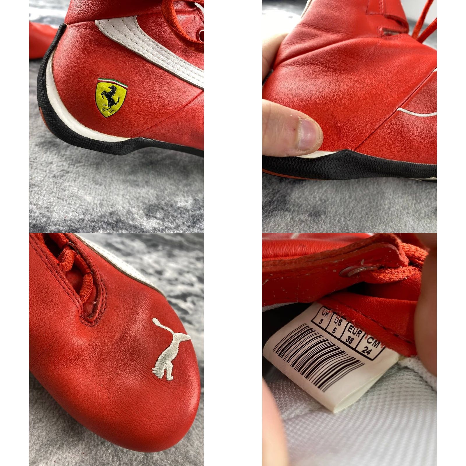 Puma VINTAGE PUMA Ferrari High Top Leather Sneakers Speedcat Y2K Women US 6 Red Sneaker Fashion Shoes Womens Budget Size M / US 6-8 / IT 42-44 - 9 Thumbnail