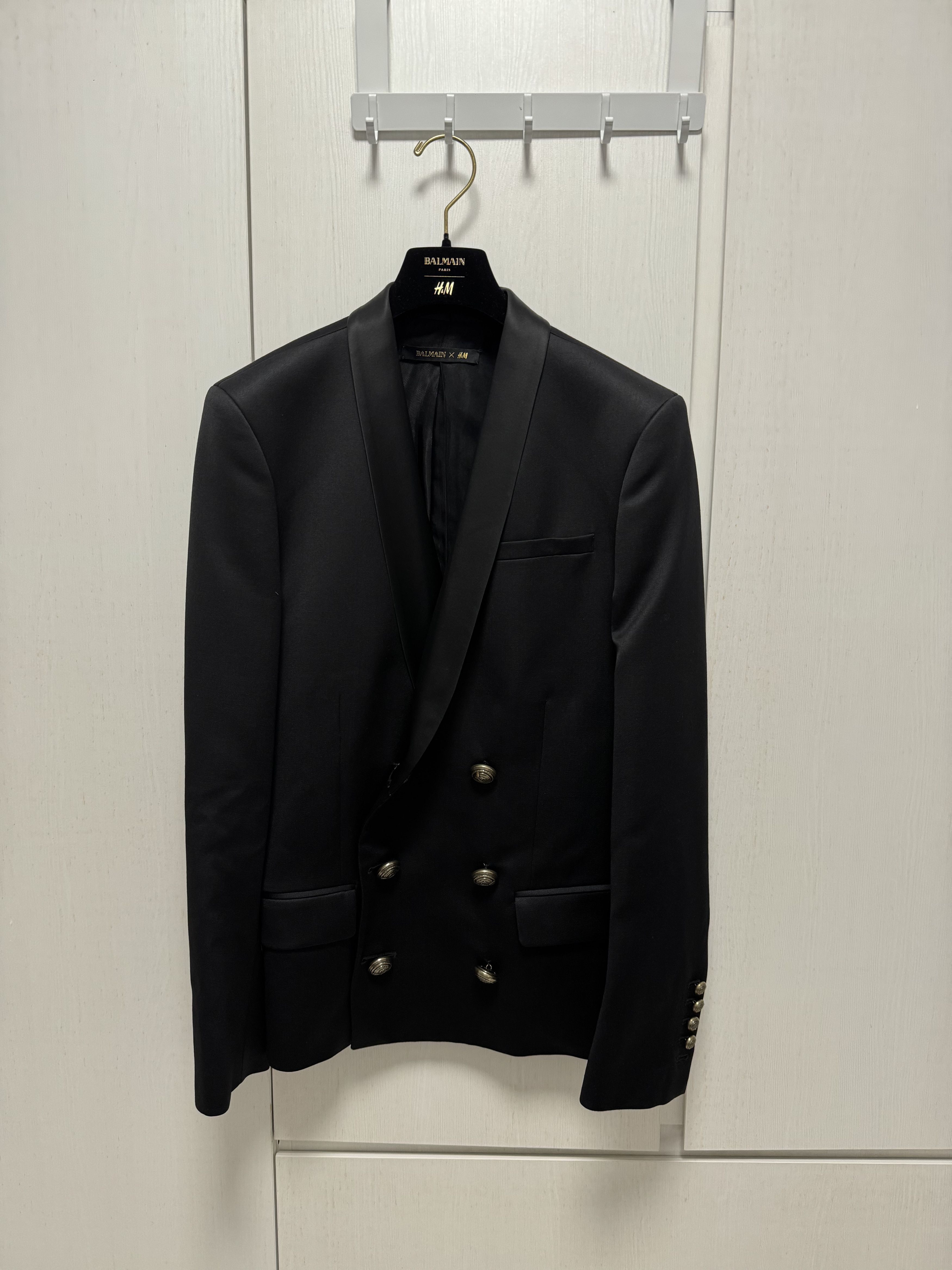 Balmain × H&M H&M x Balmain Shawl Lapel Double Button Blazer Size 48R - 1 Thumbnail