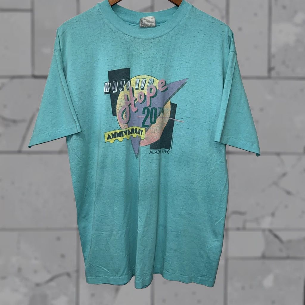 Hanes VINTAGE Alaska Walk For Hope 1990 20th Anniversary Tee Mens XL Hanes Blue USA Stitch Shirt Size US XL / EU 56 / 4 - 1 Thumbnail