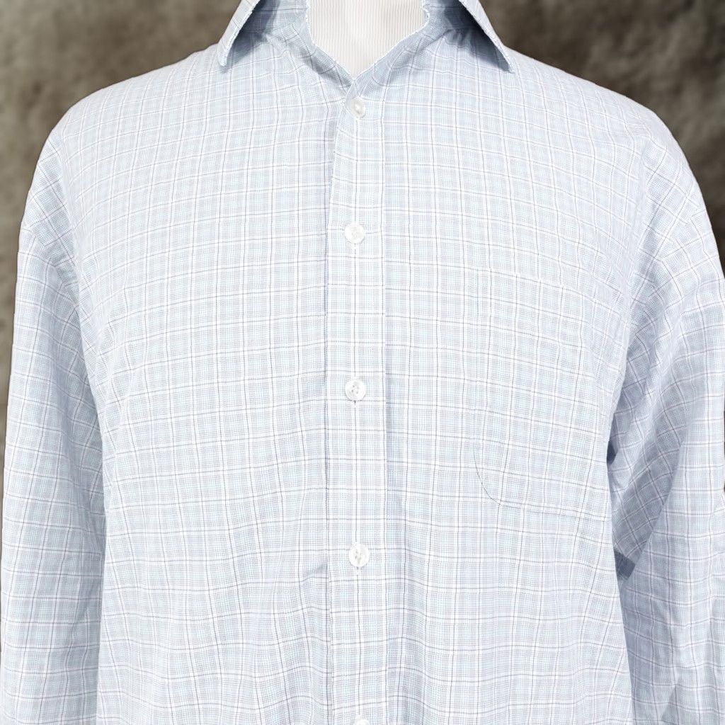 Tasso Elba Tasso Elba Men's Dress Shirt 2XL Long Sleeve Plaid Cotton Non-Iron Business Casual Blue Size US XXL / EU 58 / 5 - 1 Thumbnail