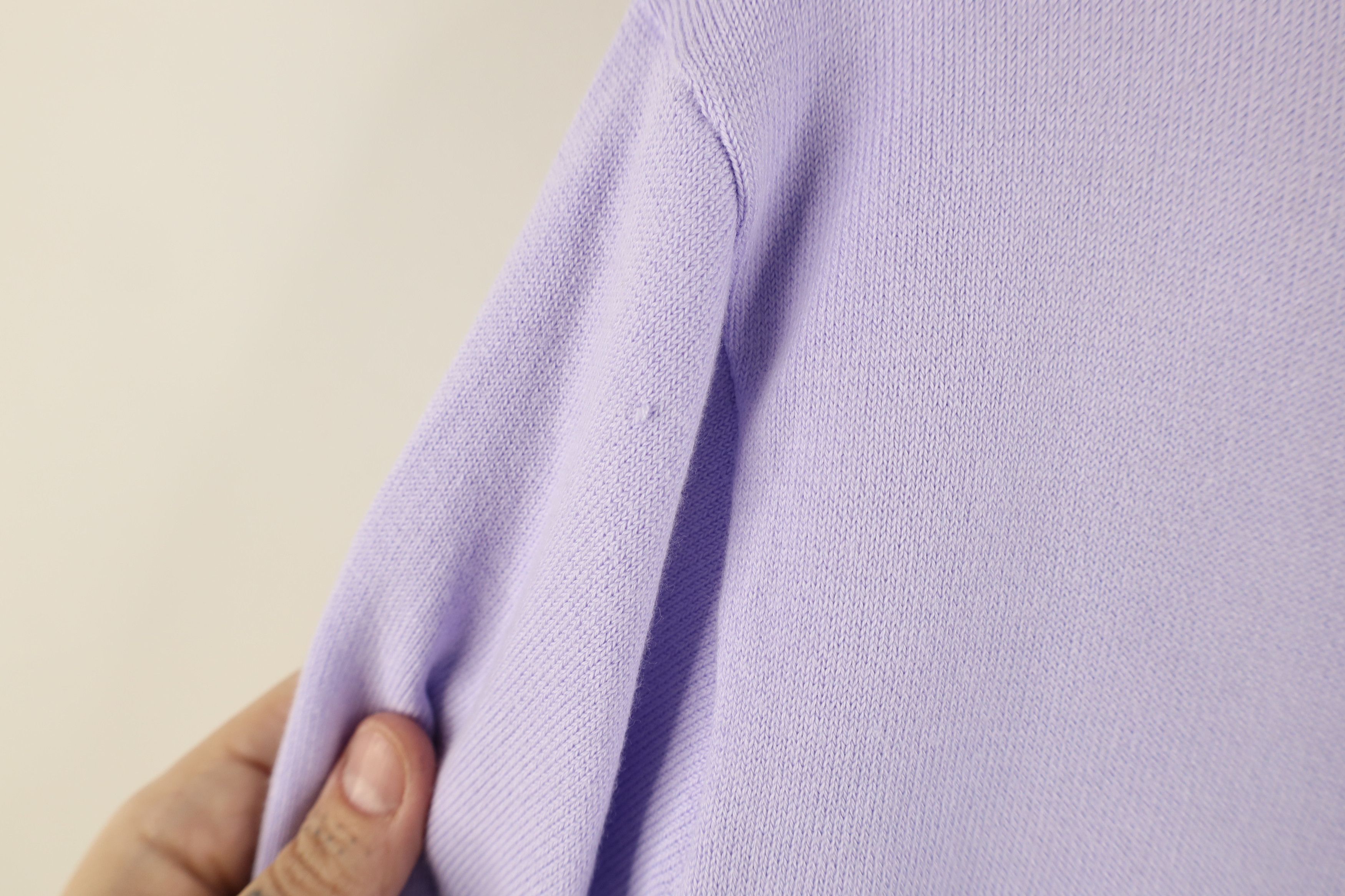 Lands' End × Vintage Vintage Lands End Cotton 3/4 Sleeve Cardigan Sweater Lilac Size 3XL / US 20-22 - 6 Thumbnail
