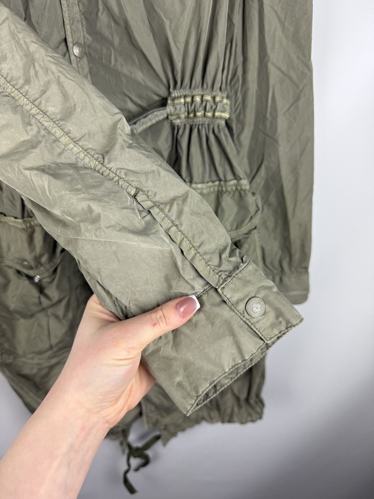 Diesel × Vintage Diesel Vintage Y2K Ladies Nylon Fishtail Hooded Parka Jacket Size M / US 6-8 / IT 42-44 - 9 Thumbnail