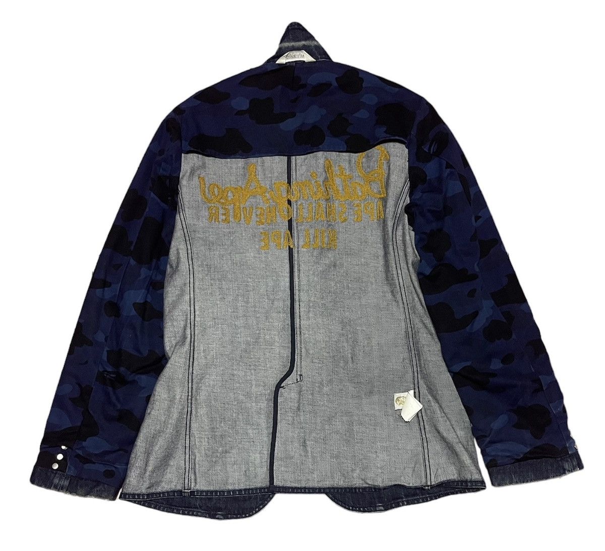 Bape 🔥RARE🔥A BATHING APE JACKET DENIM BIG LOGO JAPAN Size US M / EU 48-50 / 2 - 5 Thumbnail