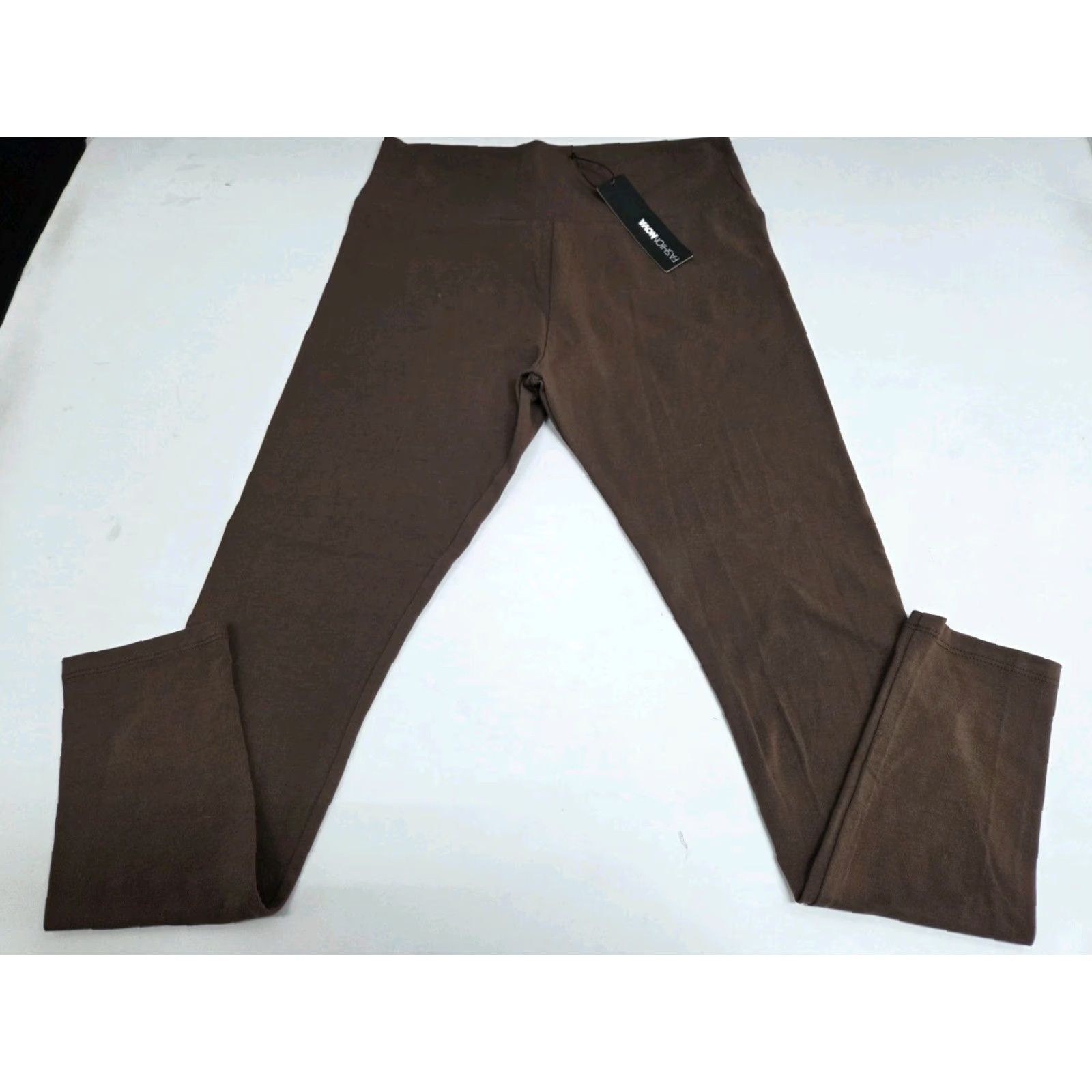 Fashion Nova NWT Fashion Nova Running Around Women's High Rise Leggings Chocolate M #8322 Size 32" / US 10 / IT 46 - 2 Thumbnail