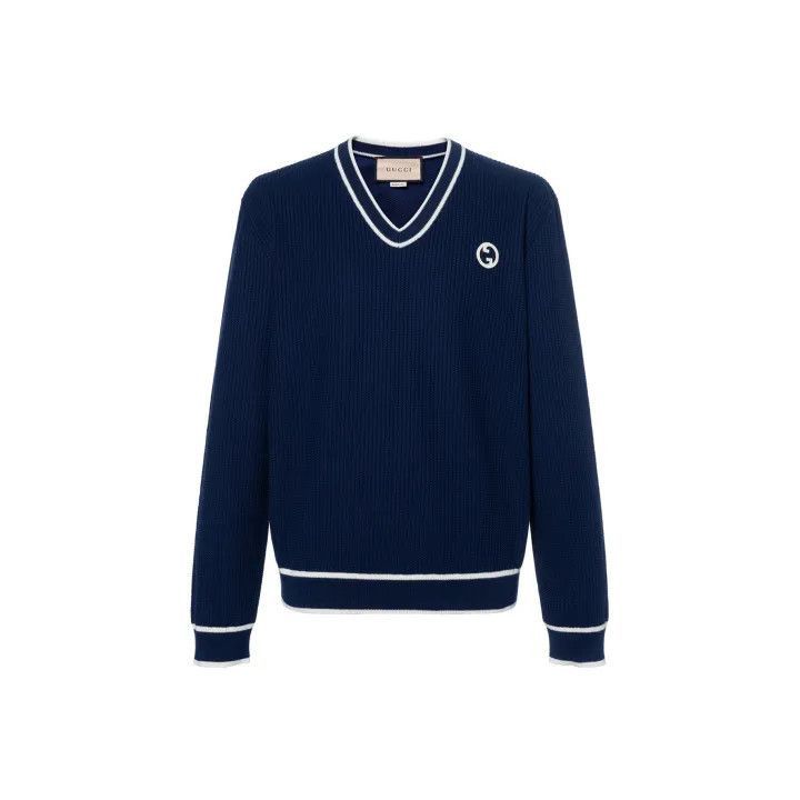 Gucci Gucci Gucci SS23 Striped V-Neck Casual Knit Sweater -2506 Size US M / EU 48-50 / 2 - 1 Thumbnail