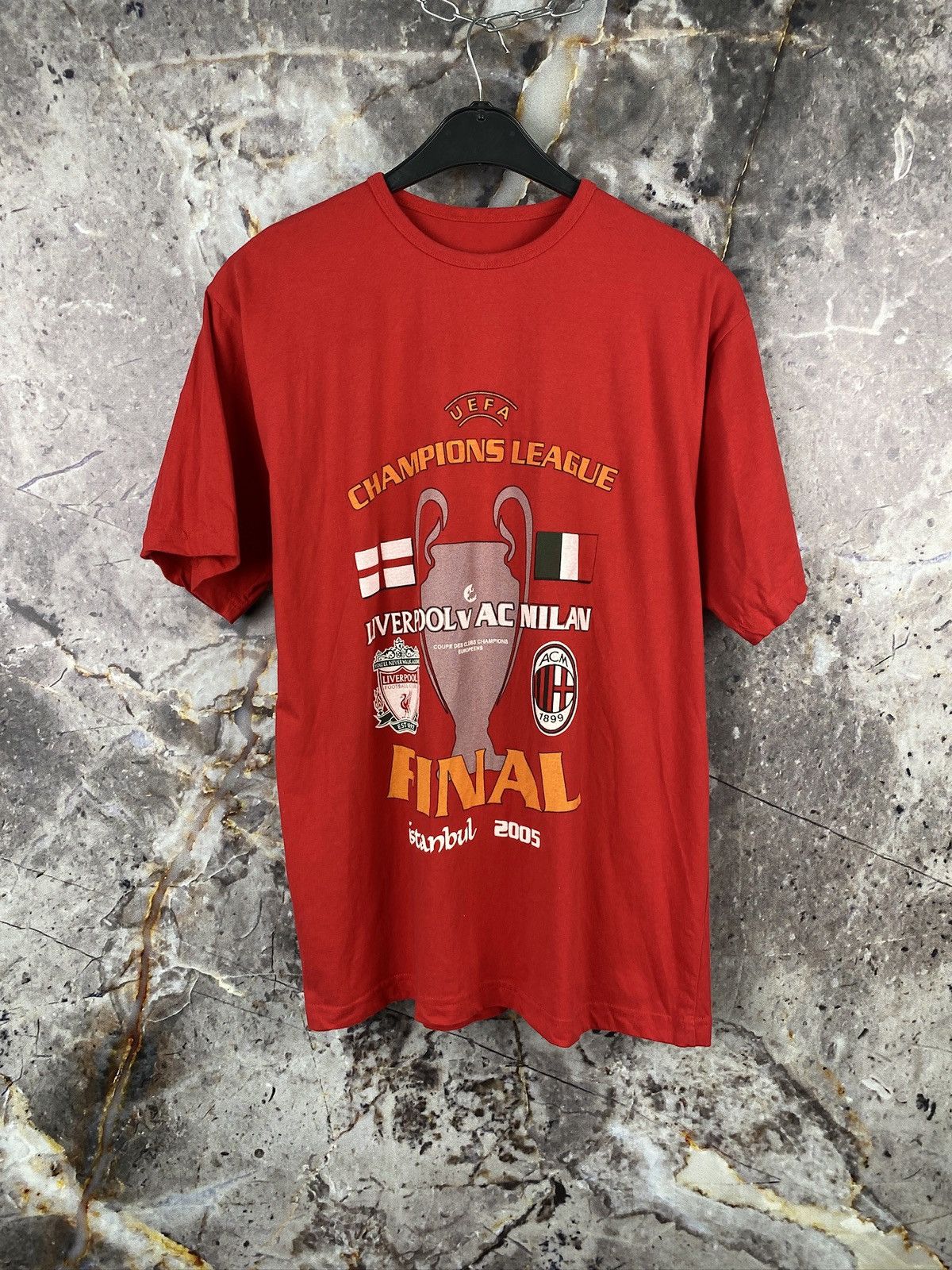 Vintage Soccer T-Shirt Liverpool Milan Final Istanbul 2005 Football Size US L / EU 52-54 / 3 - 1 Thumbnail