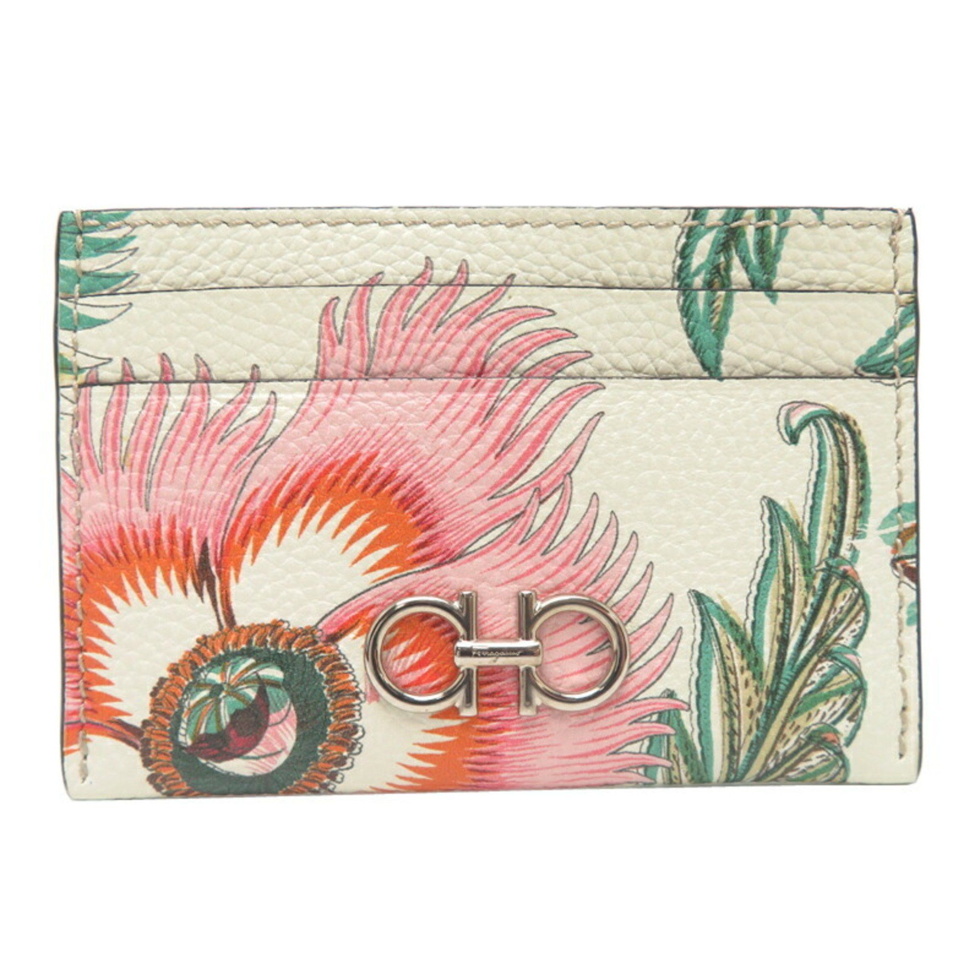 Salvatore Ferragamo Salvatore Ferragamo W Gancini Women's and Men's Leather Card Case in Multicolor Size ONE SIZE - 1 Thumbnail