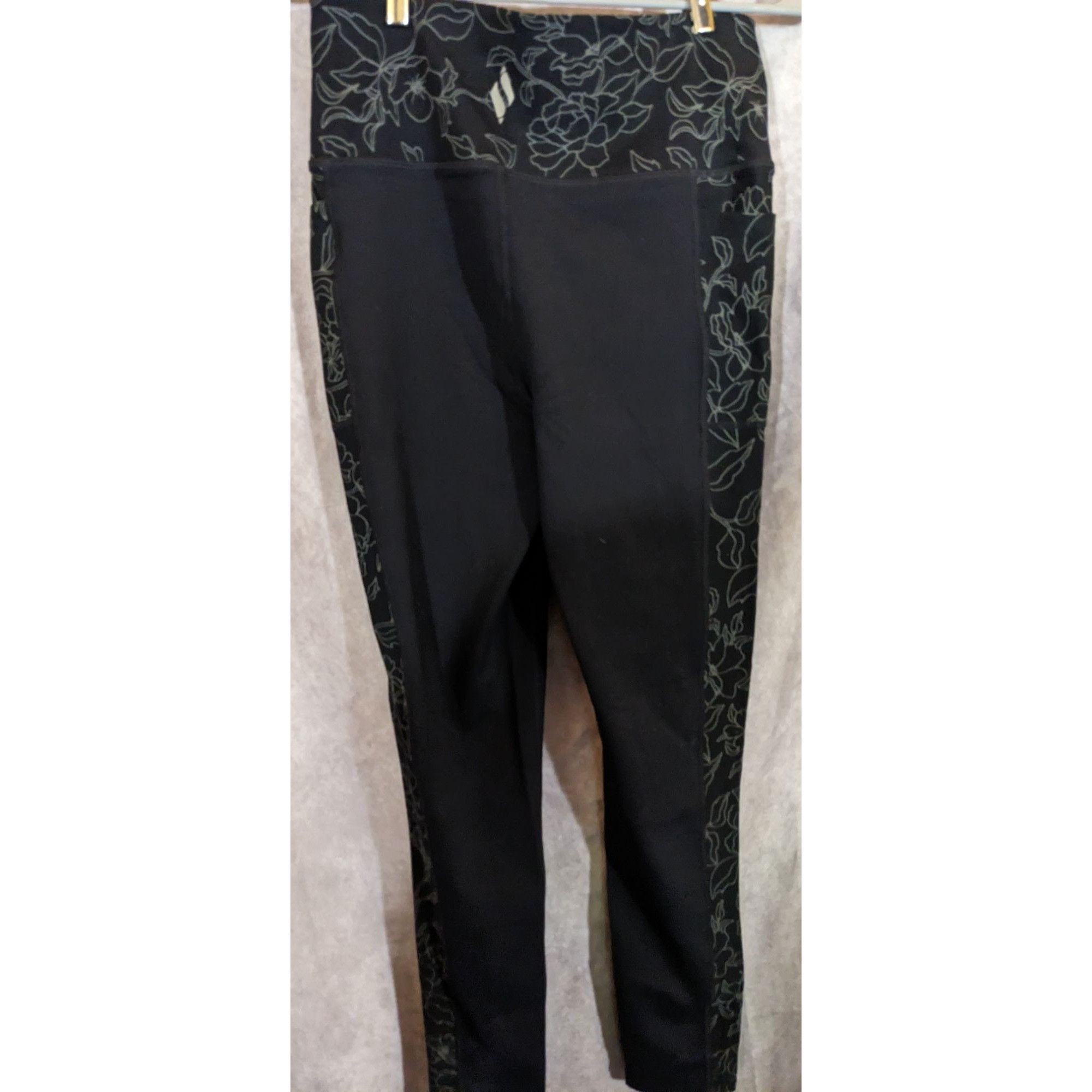 SKECHERS Skechers Black Floral Print High Waist Leggings Size M Size 27" / US 4 / IT 40 - 5 Thumbnail
