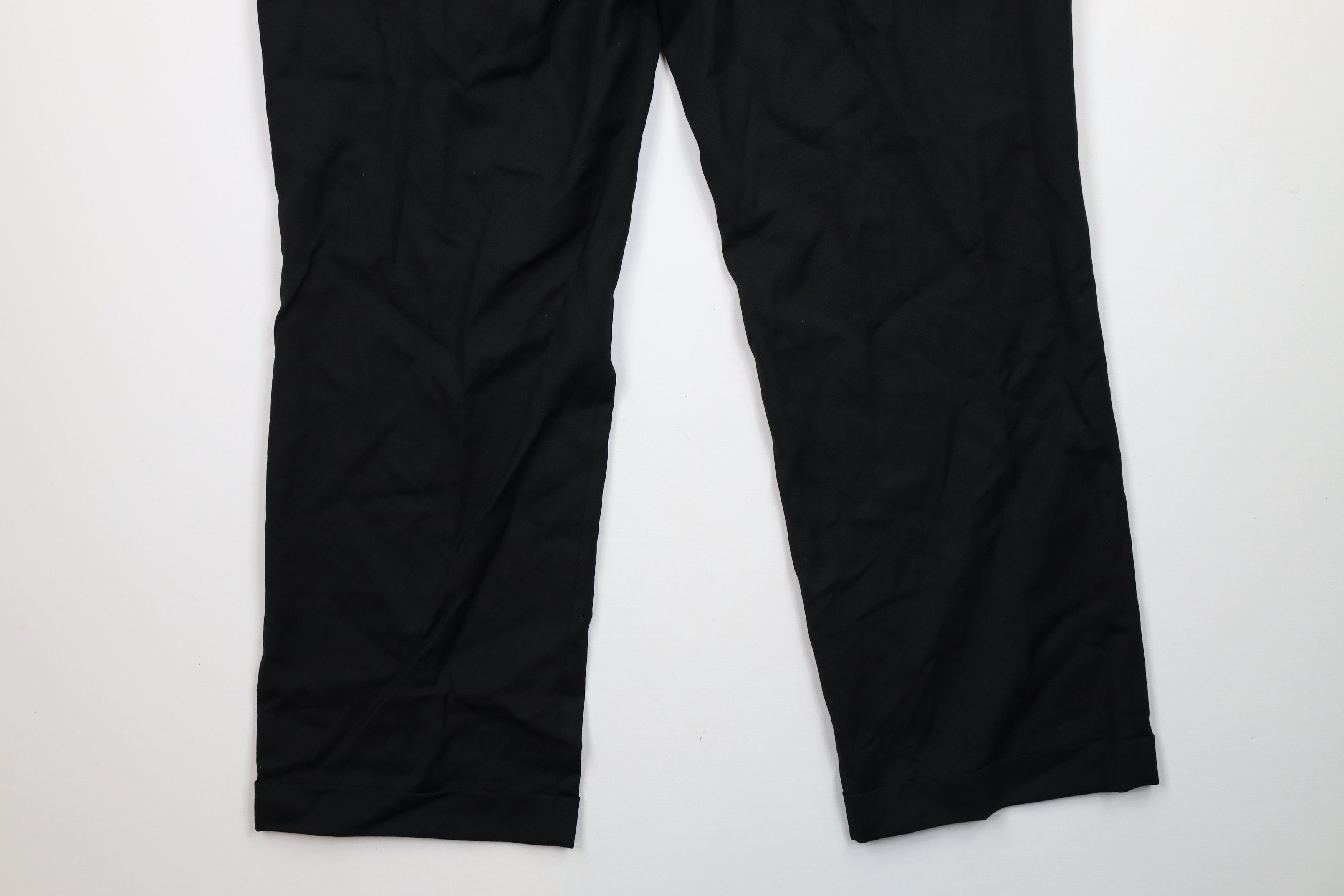 Vintage Vintage 90s Streetwear Pleated Cuffed Wide Leg Pants Black Size US 36 / EU 52 - 13 Thumbnail